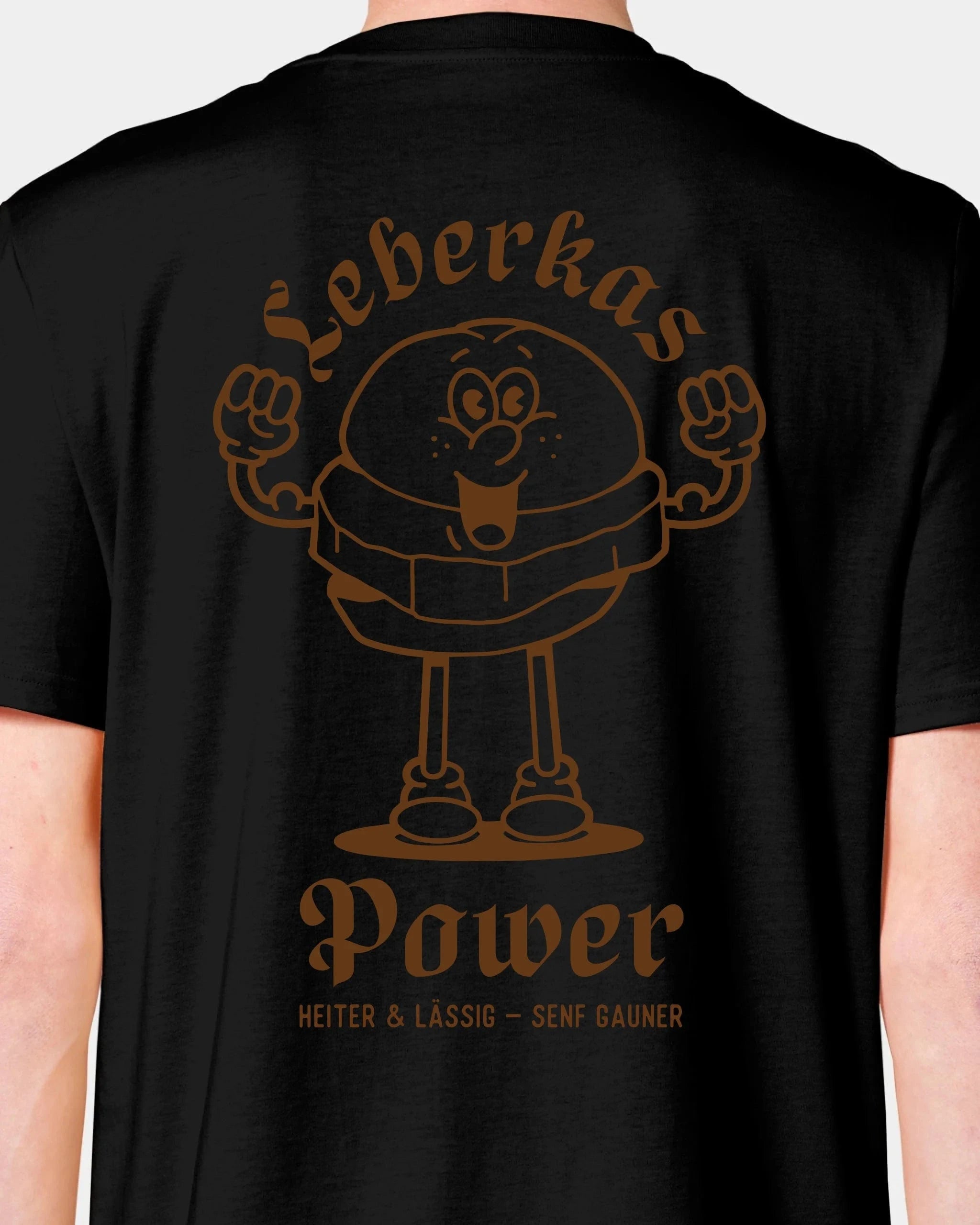 Schmidt Digitaldruck GmbH T-Shirt "Leberkas-Power" Unisex / Schwarz / XXS - aus nachhaltiger und fairer Produktion
