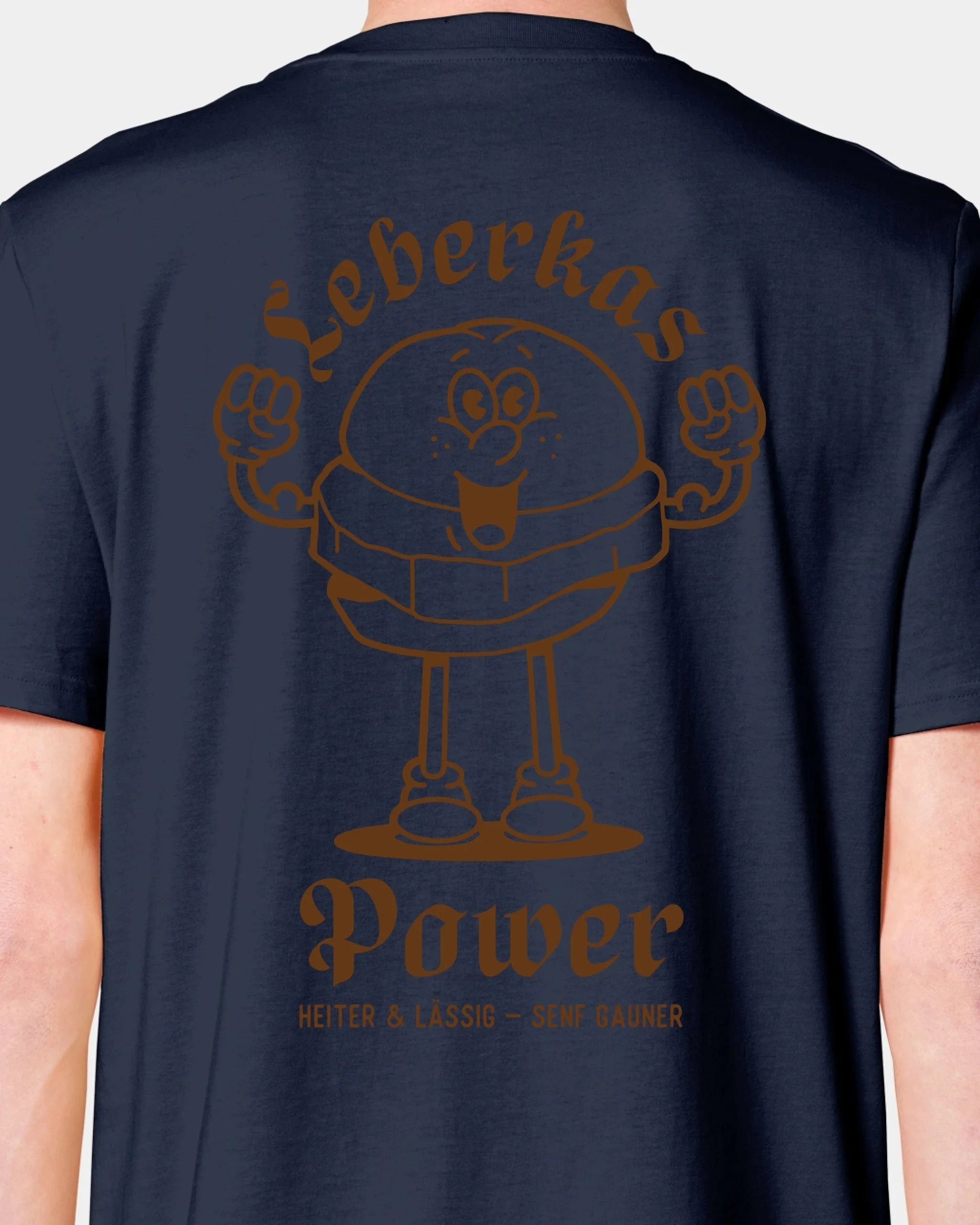 Schmidt Digitaldruck GmbH T-Shirt "Leberkas-Power" Unisex / French Navy / XXS - aus nachhaltiger und fairer Produktion