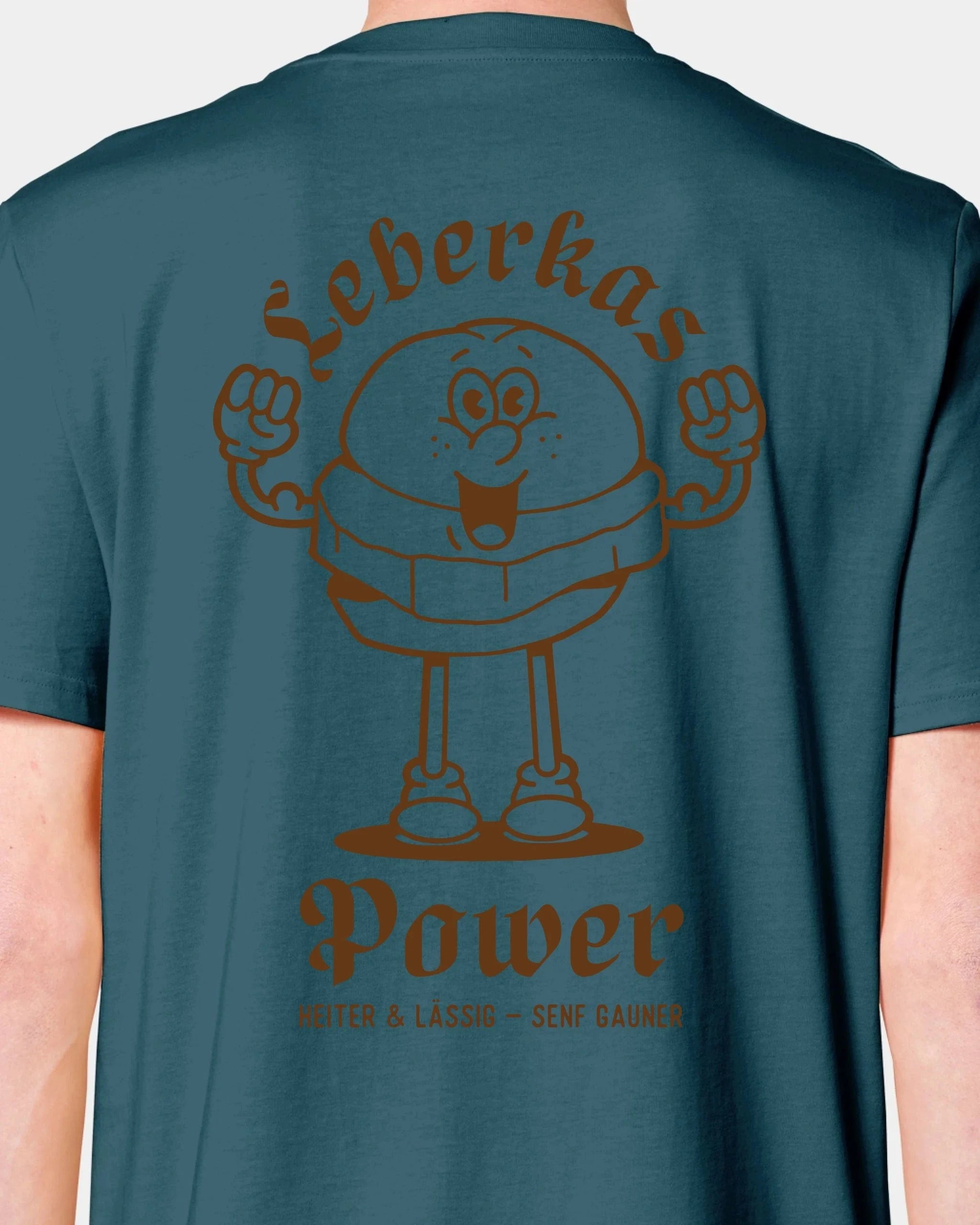 Schmidt Digitaldruck GmbH T-Shirt "Leberkas-Power" Unisex / Stargazer / XXS - aus nachhaltiger und fairer Produktion