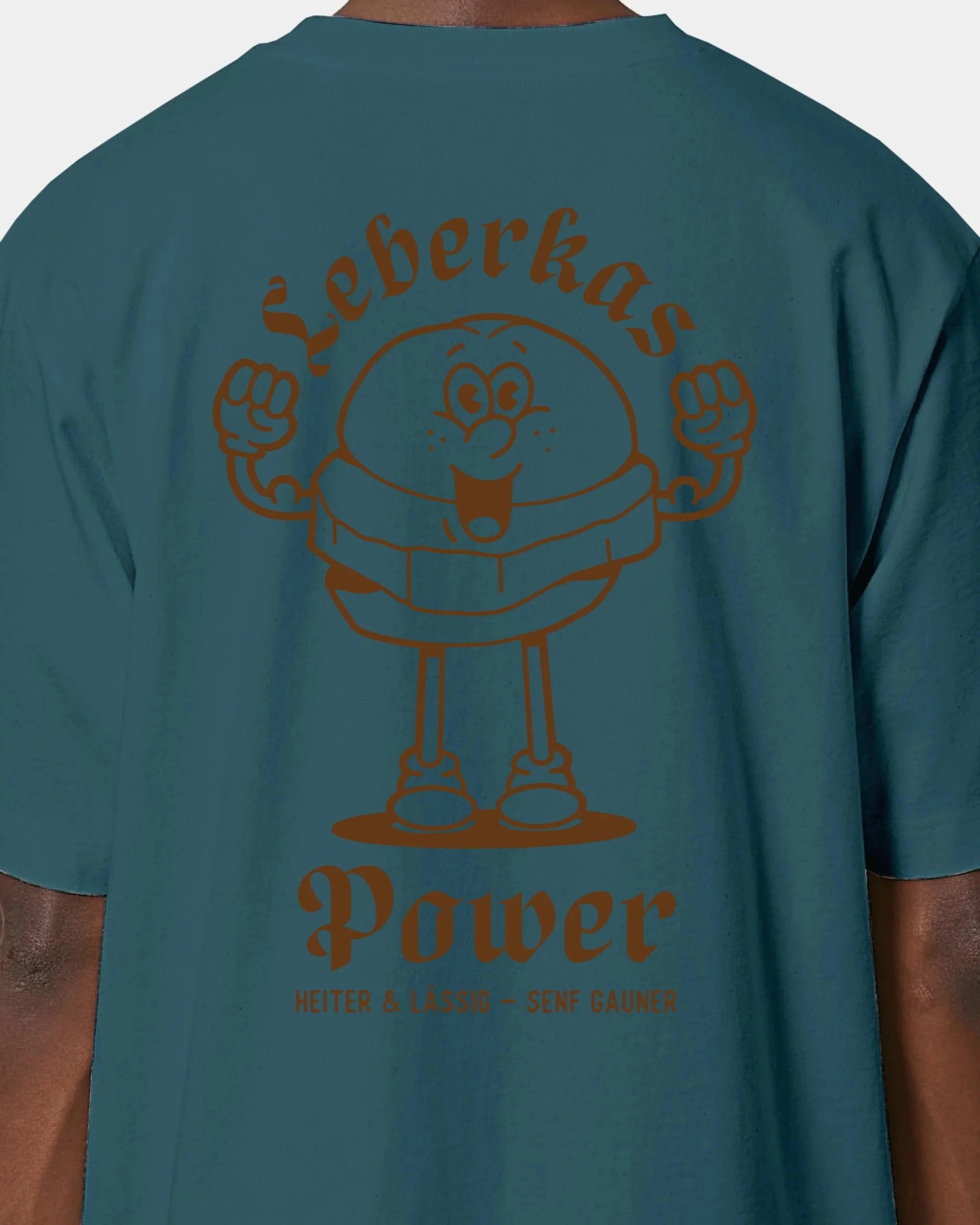 Schmidt Digitaldruck GmbH T-Shirt "Leberkas-Power" Oversized / Stargazer / XXS - aus nachhaltiger und fairer Produktion