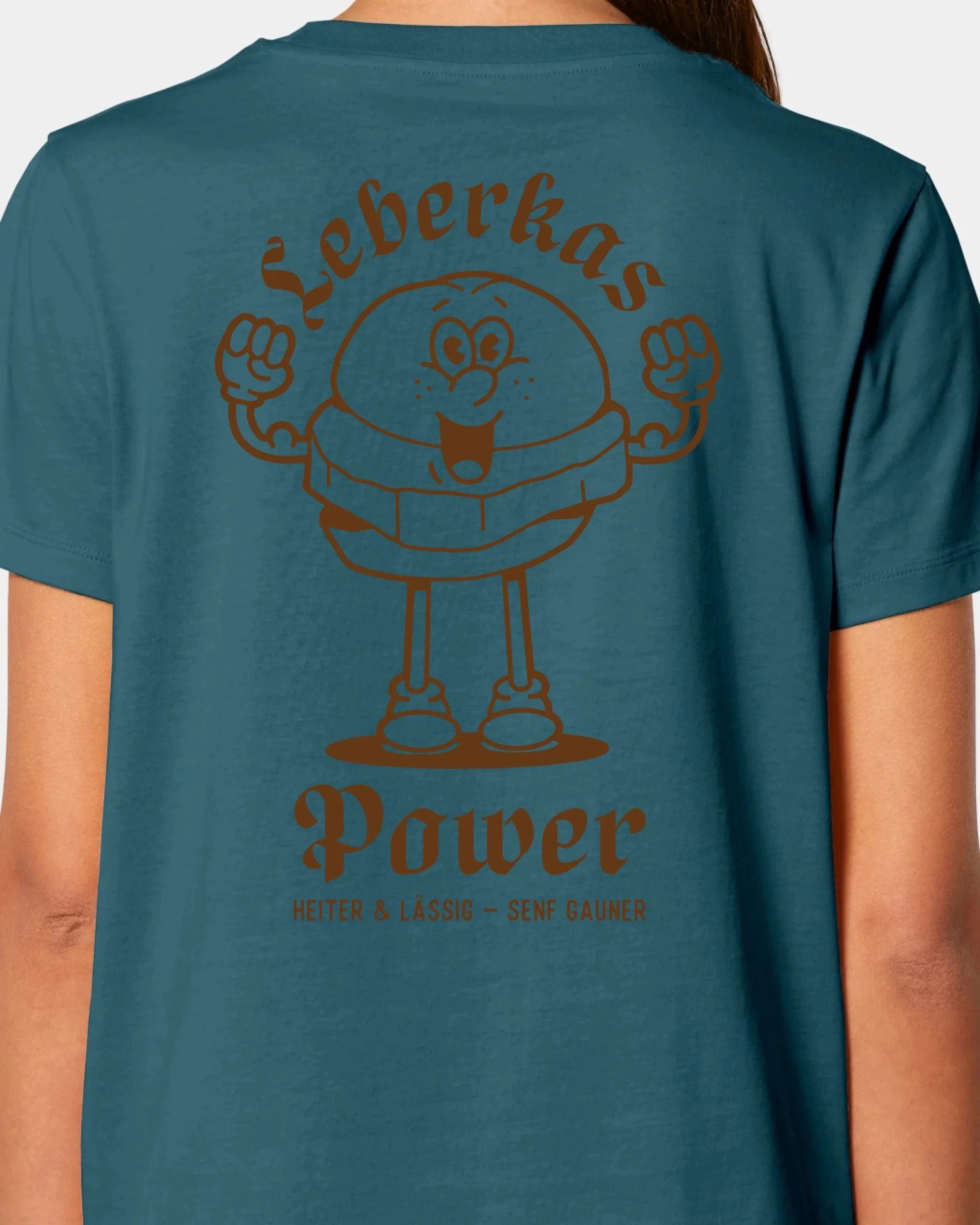 Schmidt Digitaldruck GmbH T-Shirt "Leberkas-Power" Damen / Stargazer / XS - aus nachhaltiger und fairer Produktion
