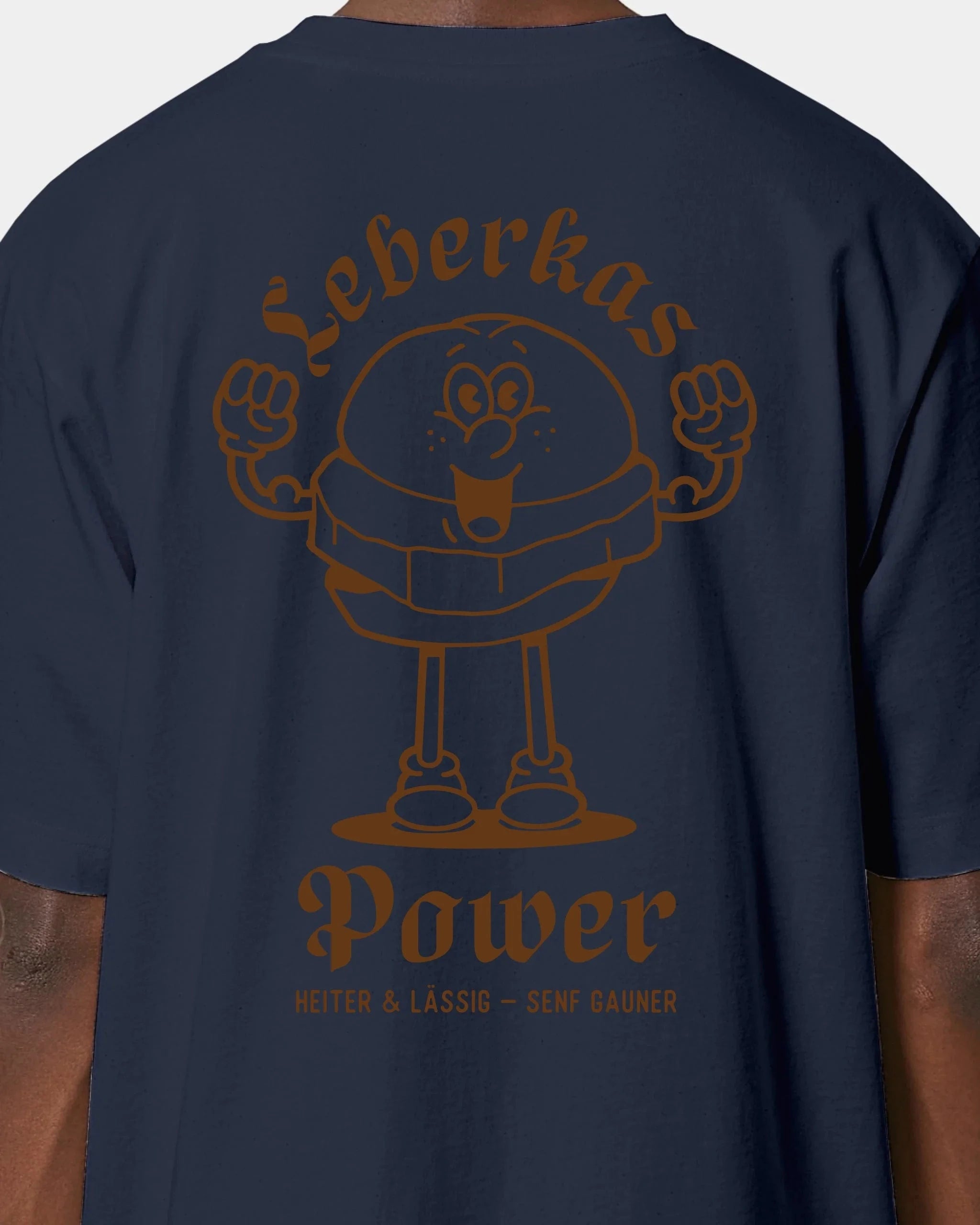 Schmidt Digitaldruck GmbH T-Shirt "Leberkas-Power" Oversized / French Navy / XXS - aus nachhaltiger und fairer Produktion