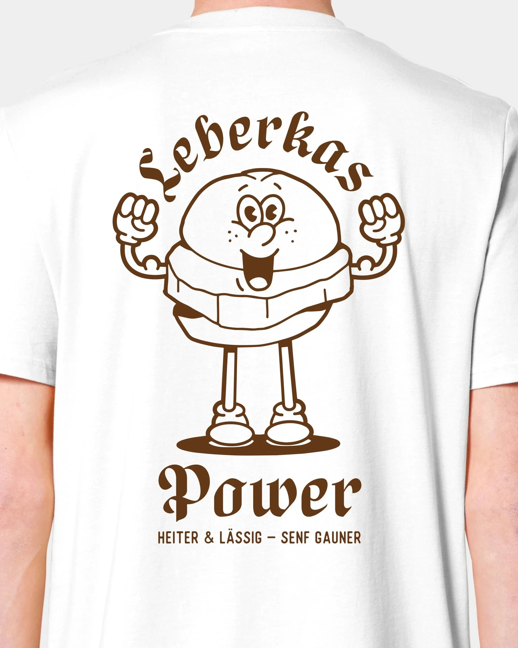 Schmidt Digitaldruck GmbH T-Shirt "Leberkas-Power" Unisex / Weiß / XXS - aus nachhaltiger und fairer Produktion