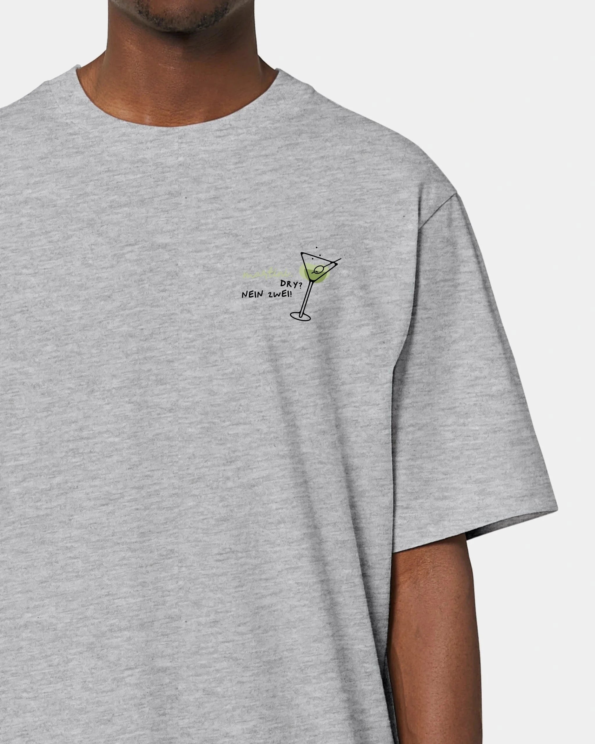 Schmidt Digitaldruck GmbH T-Shirt "Martini Dry" Oversized / Heather Grey / XXS - aus nachhaltiger und fairer Produktion
