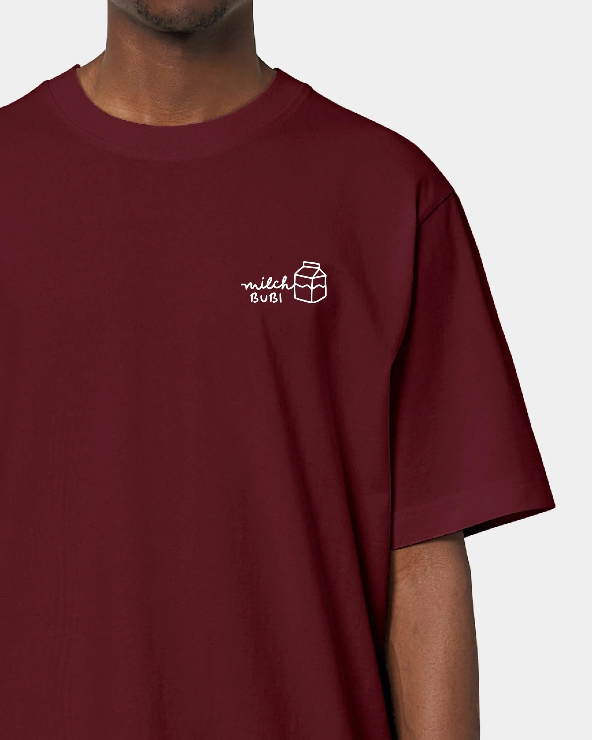 Schmidt Digitaldruck GmbH T-Shirt "Milch-Bubi" Oversized / Burgundy / XXS - aus nachhaltiger und fairer Produktion