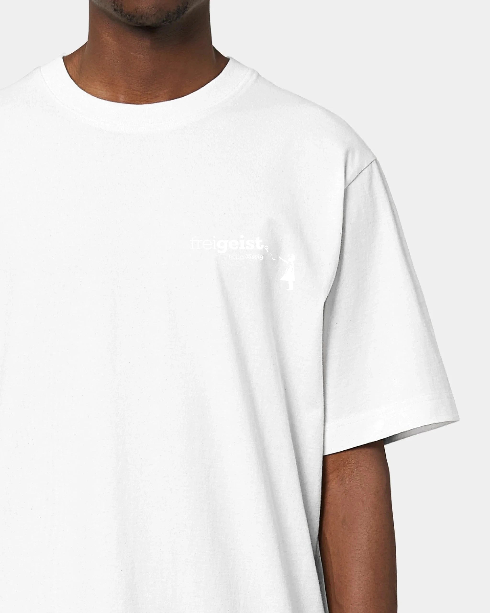 Schmidt Digitaldruck GmbH T-Shirt ORIGINAL "freigeist" Oversized / Weiß / XXS - aus nachhaltiger und fairer Produktion