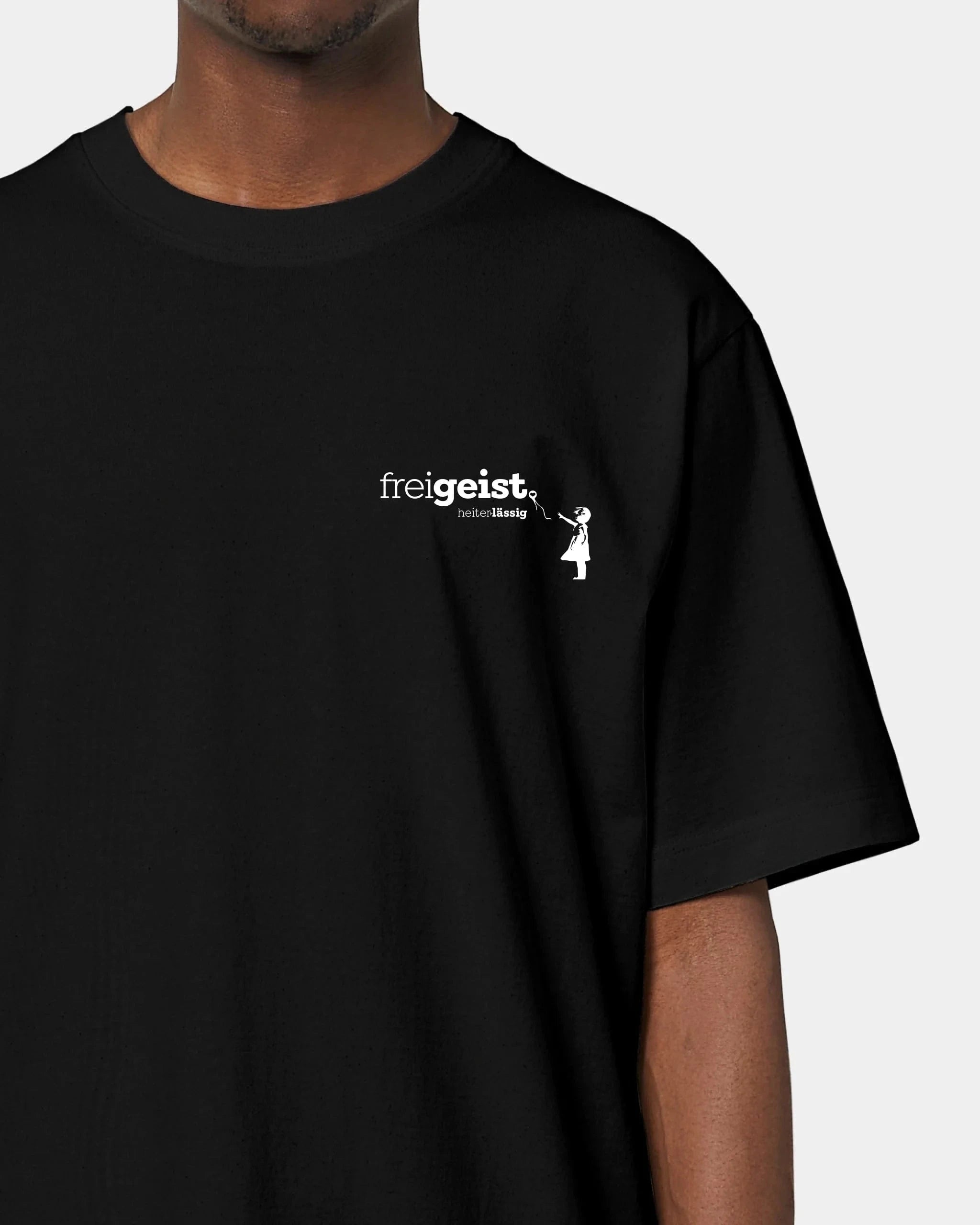 Schmidt Digitaldruck GmbH T-Shirt ORIGINAL "freigeist" Oversized / Schwarz / XXS - aus nachhaltiger und fairer Produktion