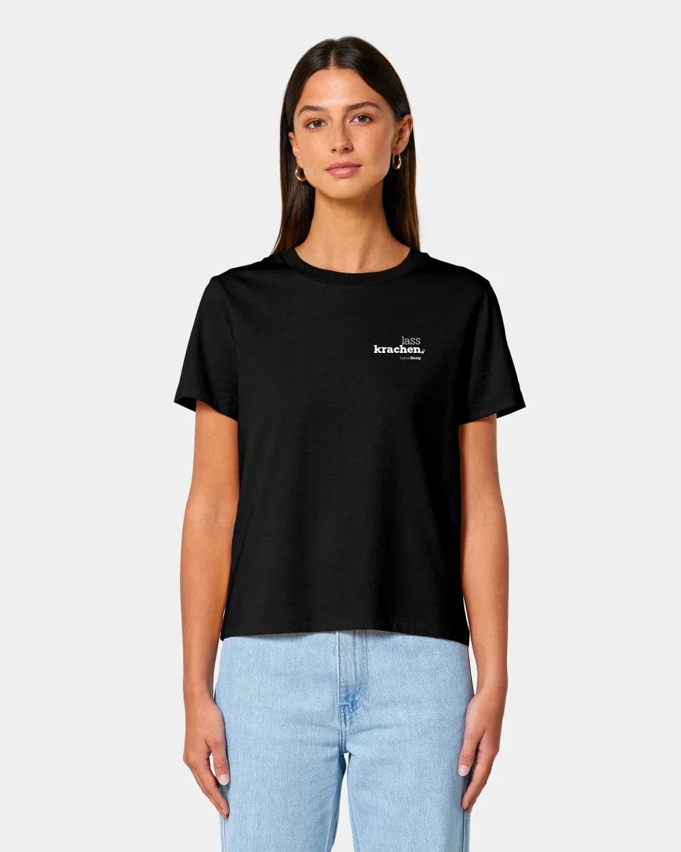 HEITER & LÄSSIG T-Shirt ORIGINAL "lasskrachen" Damen / Schwarz / XS - aus nachhaltiger und fairer Produktion