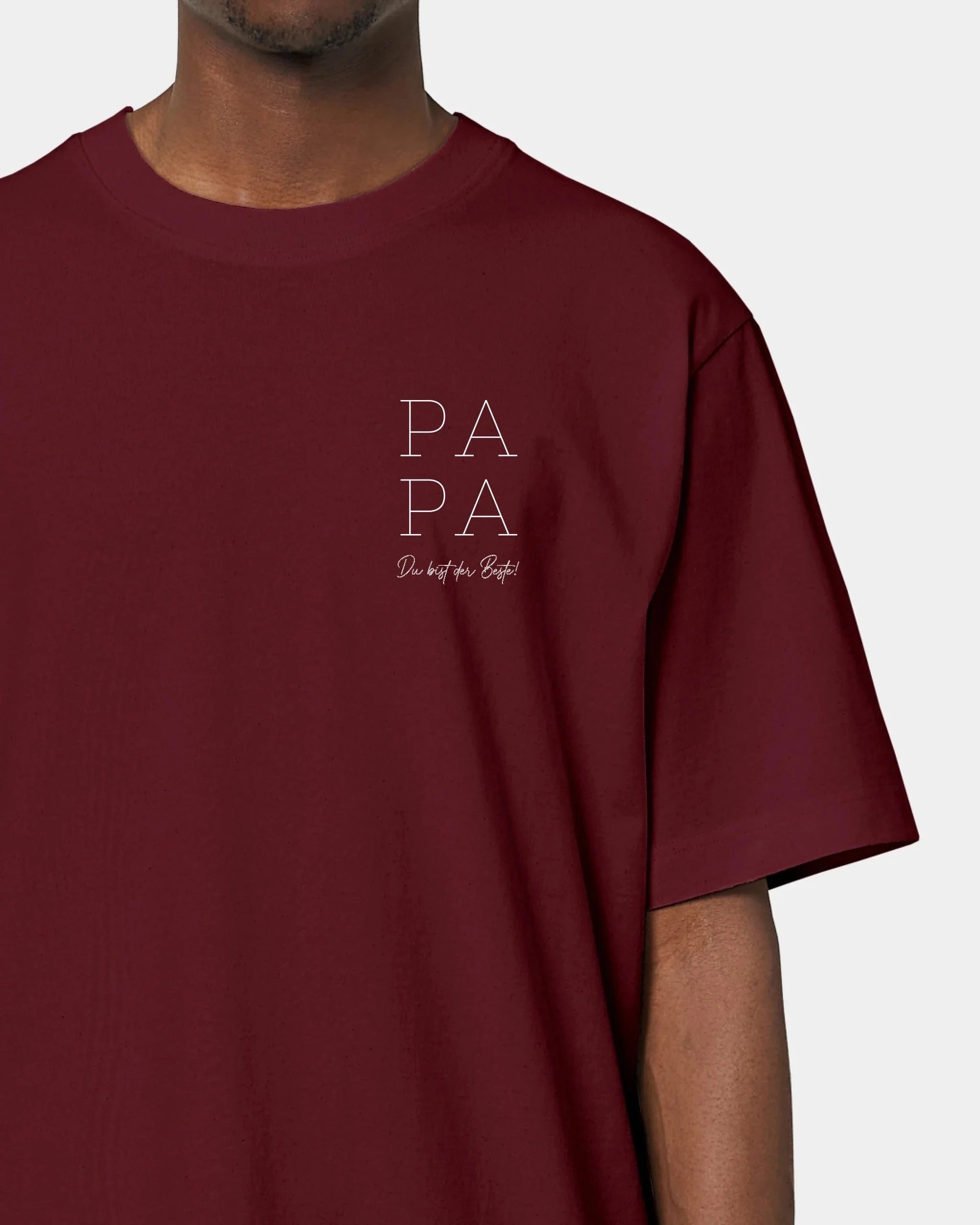 Schmidt Digitaldruck GmbH T-Shirt "Papa" Oversized / Burgundy / XXS - aus nachhaltiger und fairer Produktion