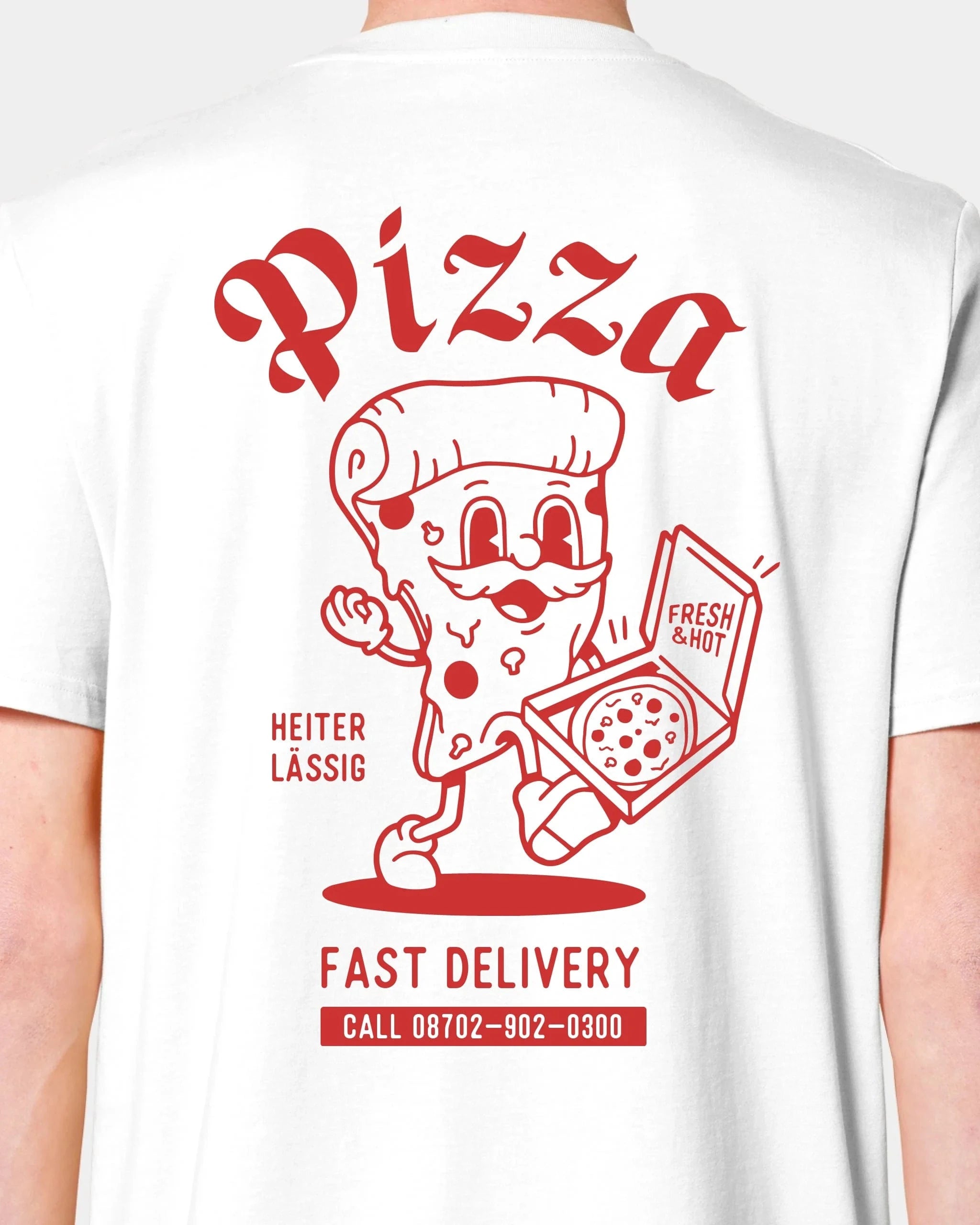 Schmidt Digitaldruck GmbH T-Shirt "Pizza" Unisex / Weiß / XXS - aus nachhaltiger und fairer Produktion