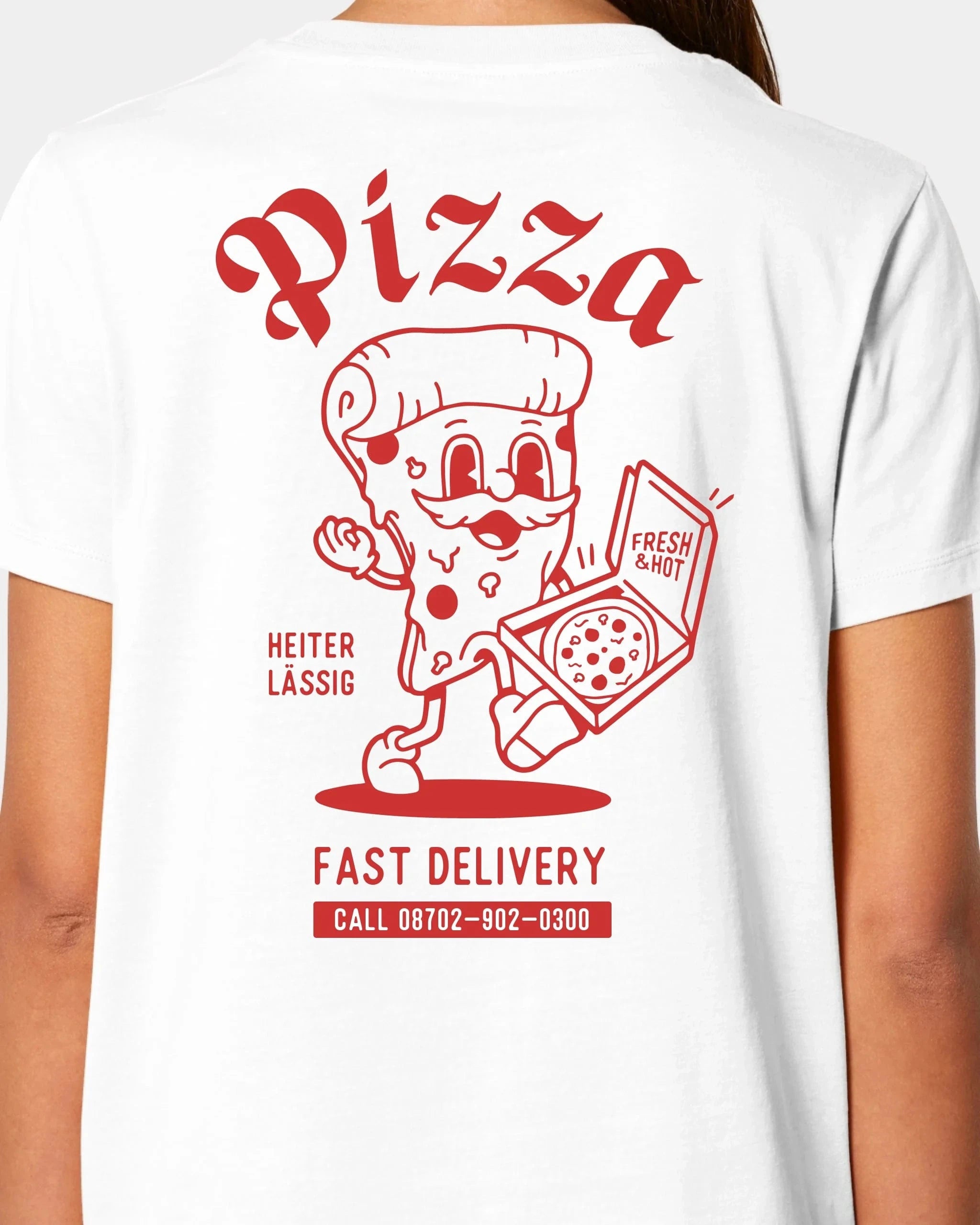 Schmidt Digitaldruck GmbH T-Shirt "Pizza" Damen / Weiß / XS - aus nachhaltiger und fairer Produktion
