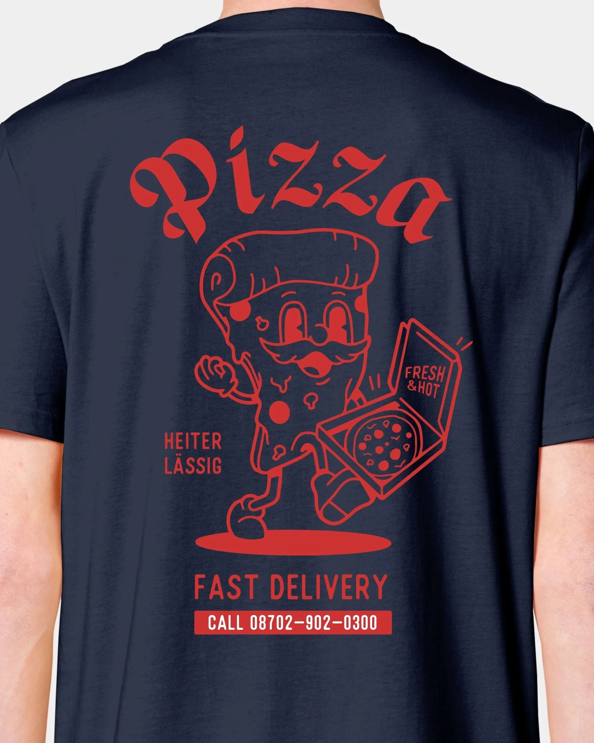 Schmidt Digitaldruck GmbH T-Shirt "Pizza" Unisex / French Navy / XXS - aus nachhaltiger und fairer Produktion