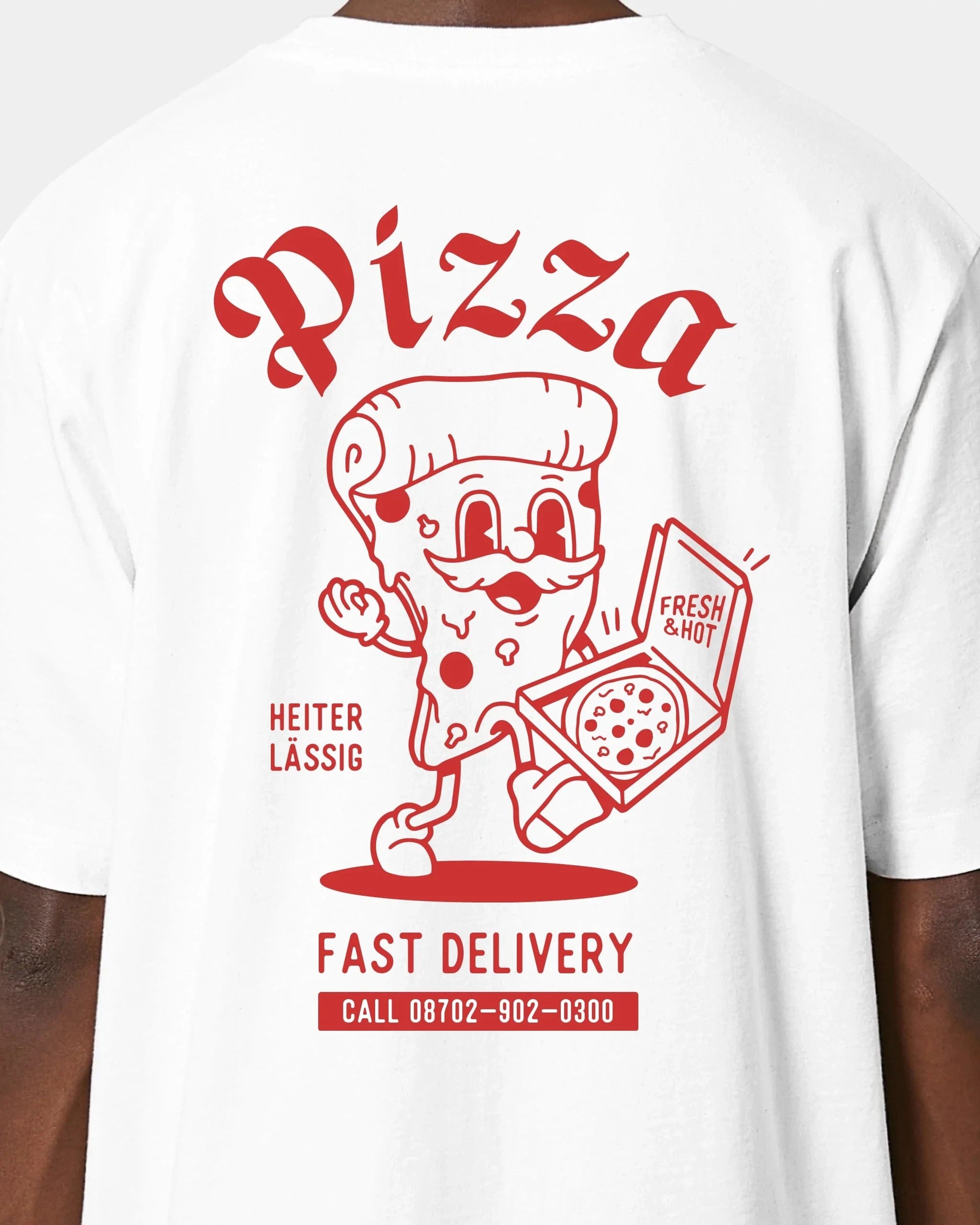 Schmidt Digitaldruck GmbH T-Shirt "Pizza" Oversized / Weiß / XXS - aus nachhaltiger und fairer Produktion