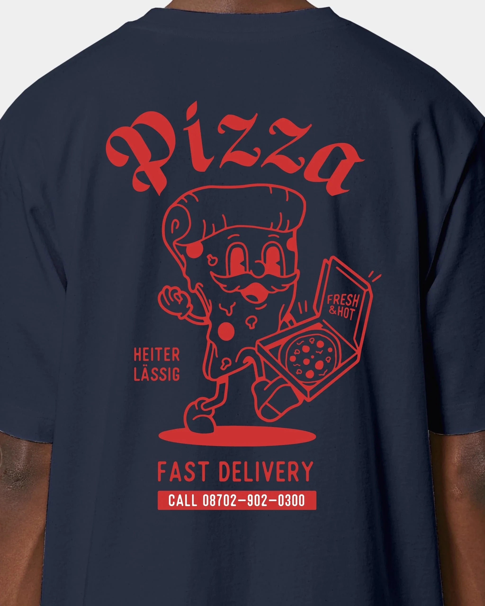 Schmidt Digitaldruck GmbH T-Shirt "Pizza" Oversized / French Navy / XXS - aus nachhaltiger und fairer Produktion