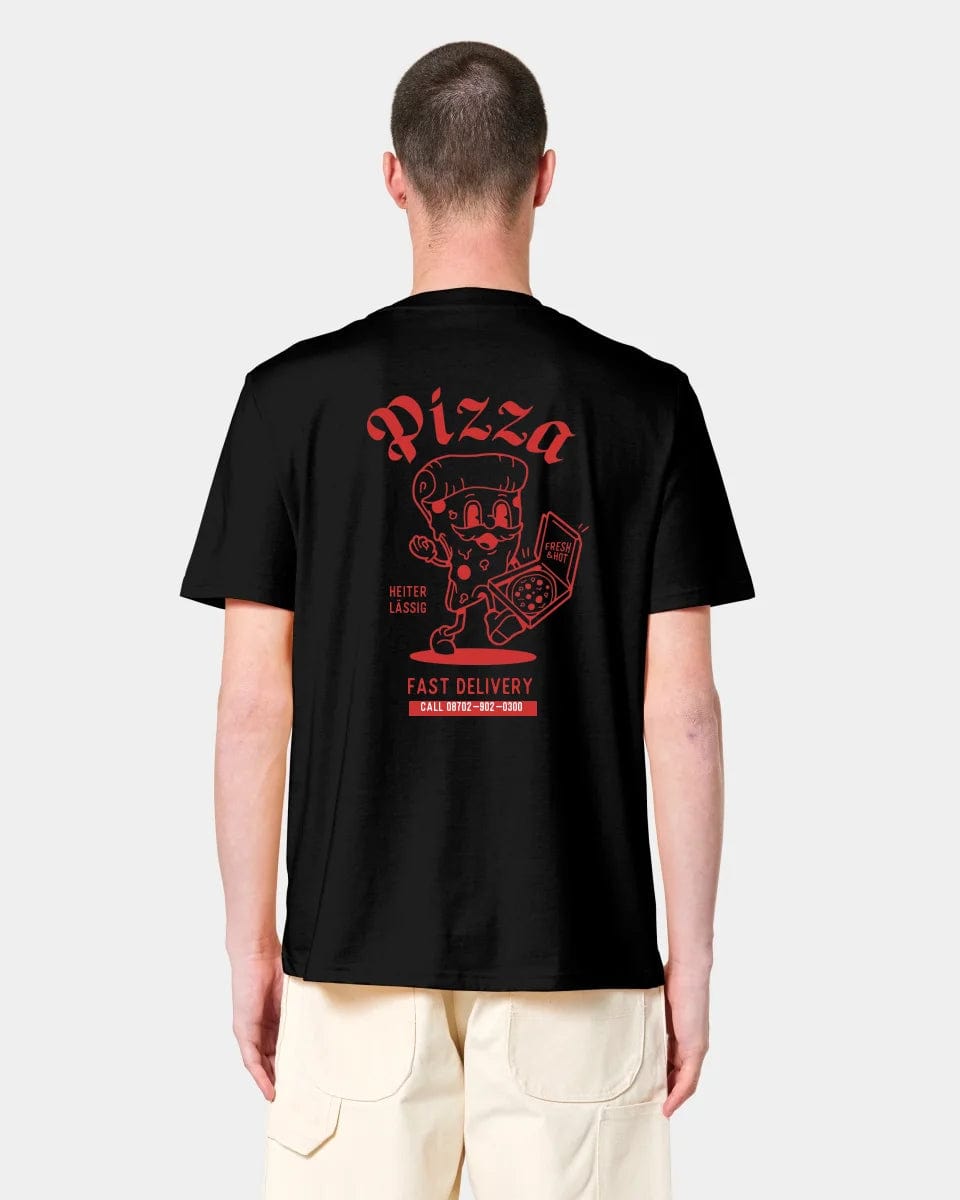 HEITER & LÄSSIG T-Shirt "Pizza" Unisex / Schwarz / XXS - aus nachhaltiger und fairer Produktion