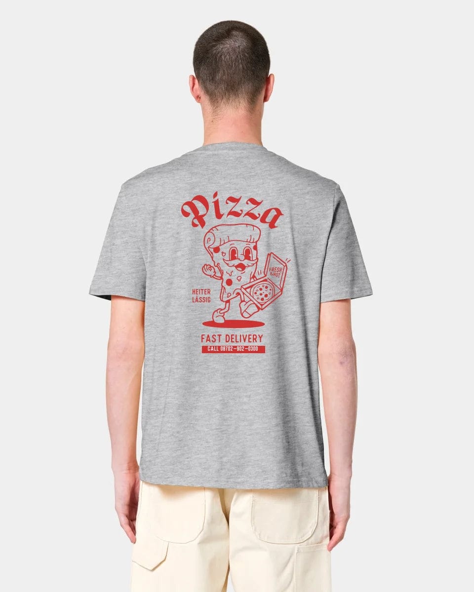 HEITER & LÄSSIG T-Shirt "Pizza" Unisex / Heather Grey / XXS - aus nachhaltiger und fairer Produktion