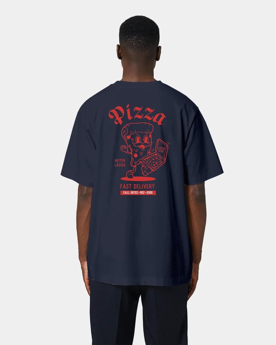 HEITER & LÄSSIG T-Shirt "Pizza" Oversized / French Navy / XXS - aus nachhaltiger und fairer Produktion