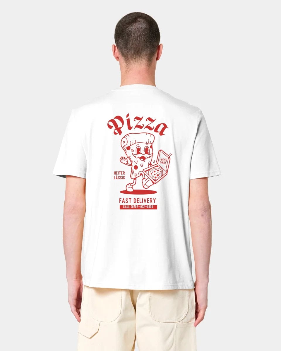 HEITER & LÄSSIG T-Shirt "Pizza" Unisex / Weiß / XXS - aus nachhaltiger und fairer Produktion