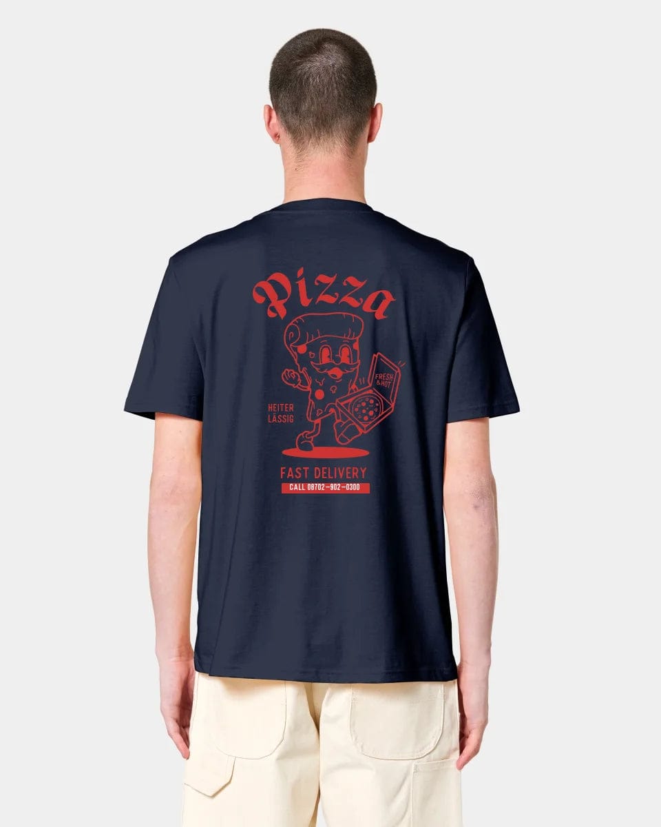 HEITER & LÄSSIG T-Shirt "Pizza" Unisex / French Navy / XXS - aus nachhaltiger und fairer Produktion