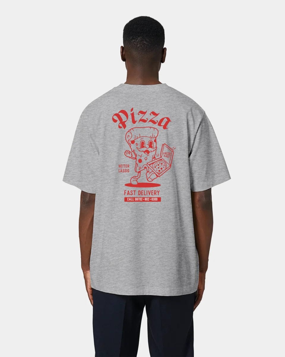 HEITER & LÄSSIG T-Shirt "Pizza" Oversized / Heather Grey / XXS - aus nachhaltiger und fairer Produktion