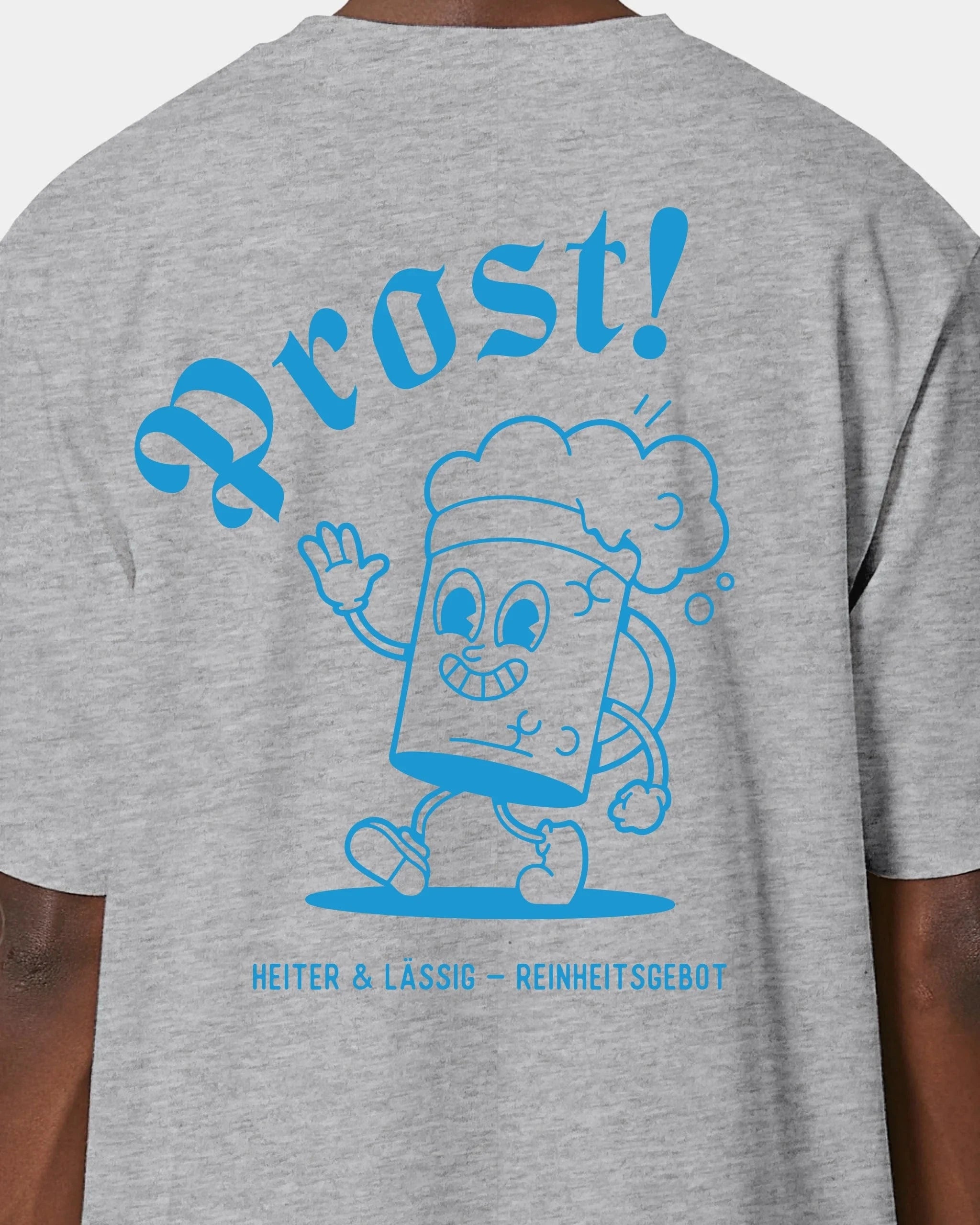 Schmidt Digitaldruck GmbH T-Shirt "Prost" Oversized / Heather Grey / XXS - aus nachhaltiger und fairer Produktion