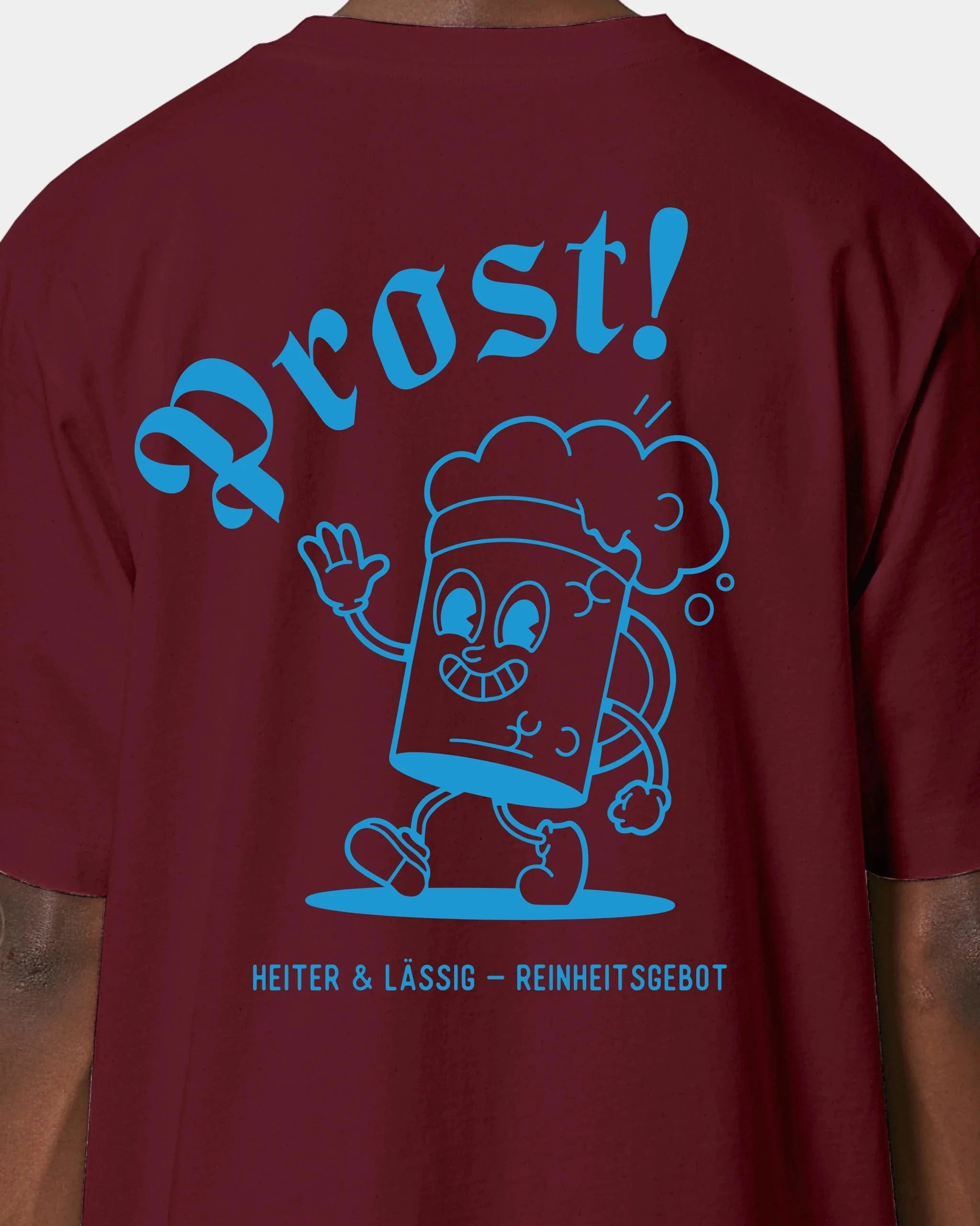 Schmidt Digitaldruck GmbH T-Shirt "Prost" Oversized / Burgundy / XXS - aus nachhaltiger und fairer Produktion