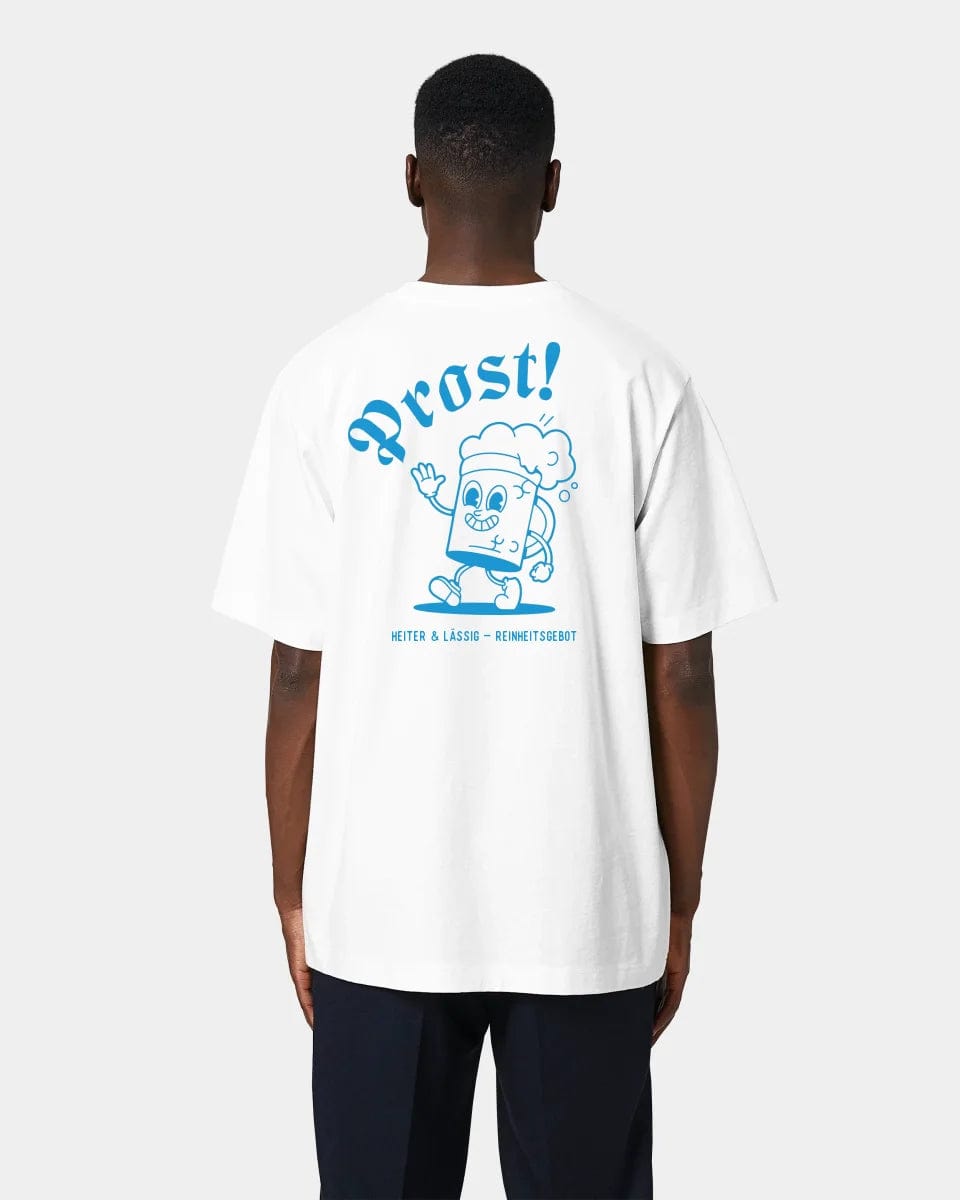 HEITER & LÄSSIG T-Shirt "Prost" Oversized / Weiß / S - aus nachhaltiger und fairer Produktion