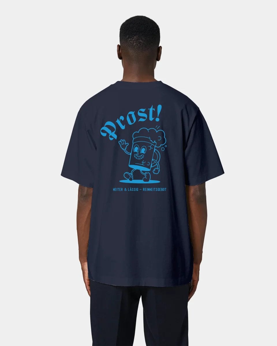 HEITER & LÄSSIG T-Shirt "Prost" Oversized / French Navy / XXS - aus nachhaltiger und fairer Produktion