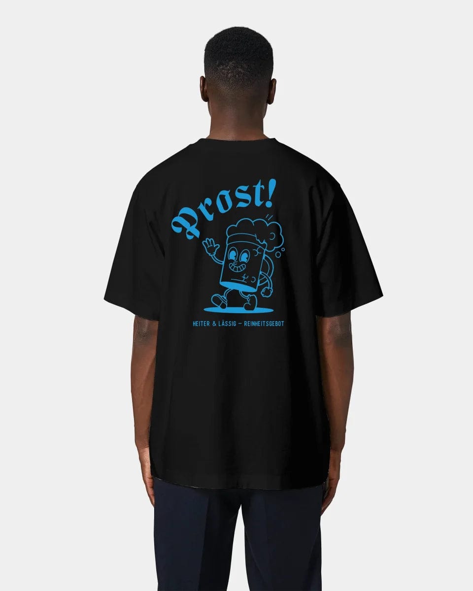 HEITER & LÄSSIG T-Shirt "Prost" Oversized / Schwarz / XXS - aus nachhaltiger und fairer Produktion