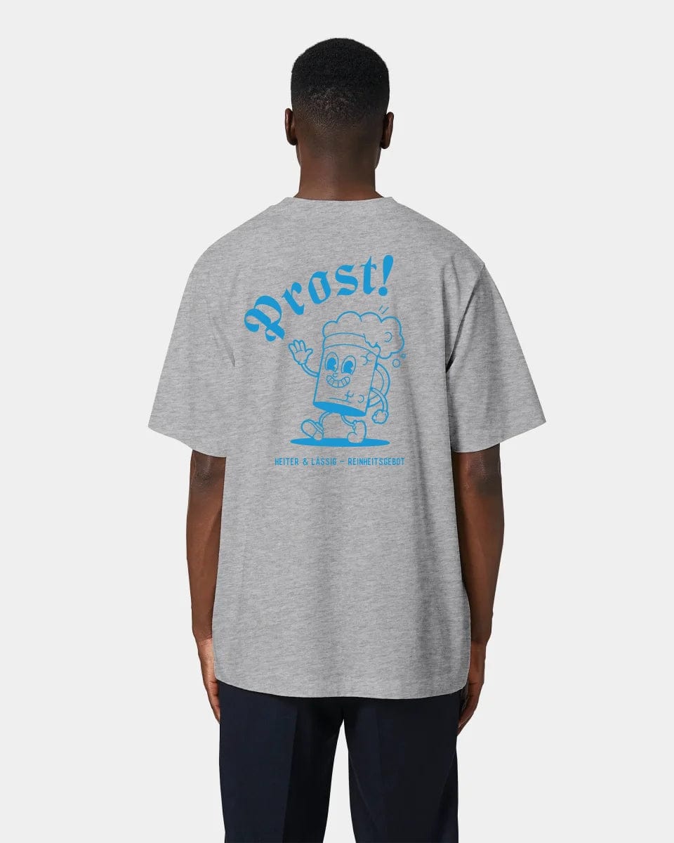 HEITER & LÄSSIG T-Shirt "Prost" Oversized / Heather Grey / XXS - aus nachhaltiger und fairer Produktion