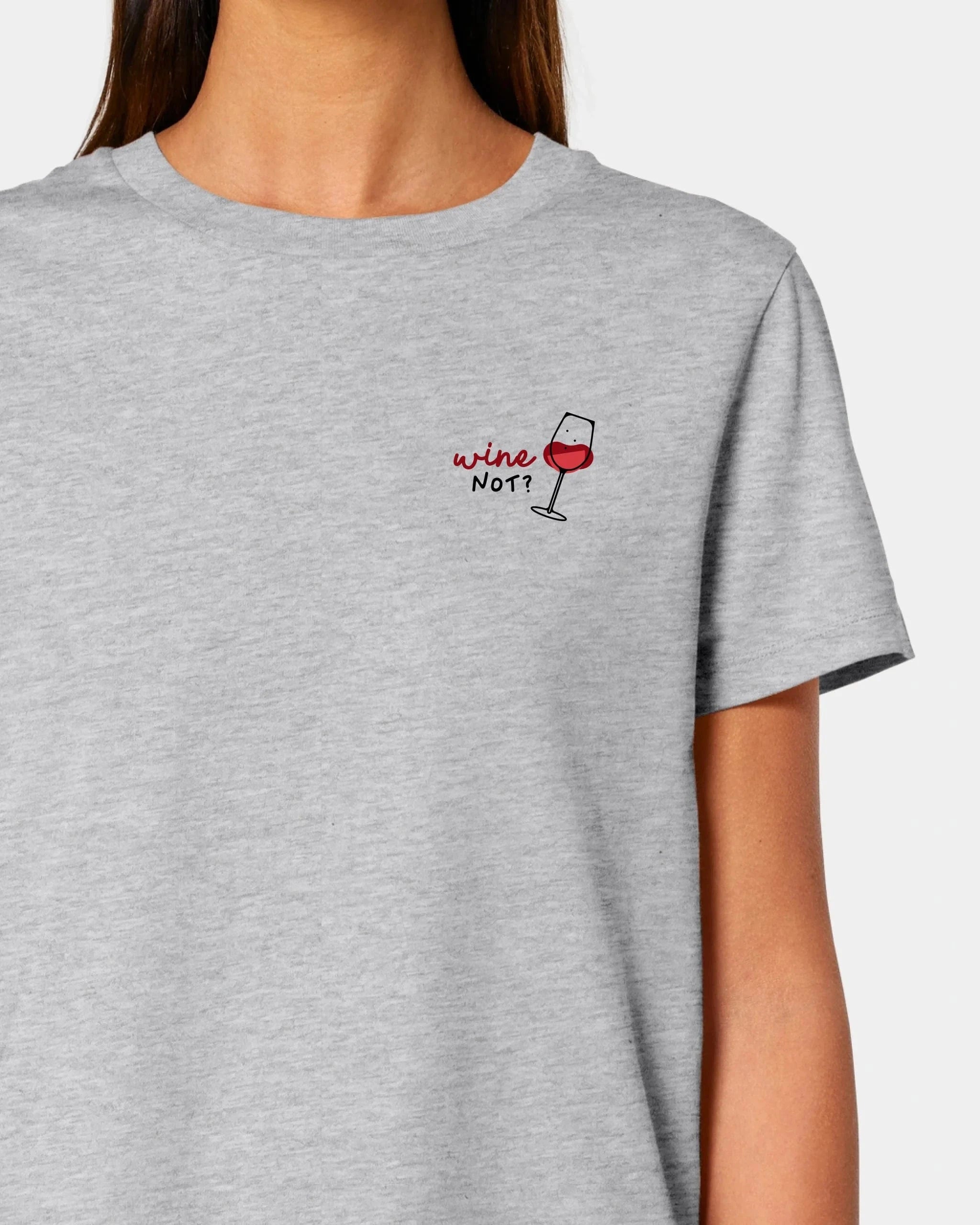 Schmidt Digitaldruck GmbH T-Shirt "Wein" Damen / Heather Grey / XS - aus nachhaltiger und fairer Produktion