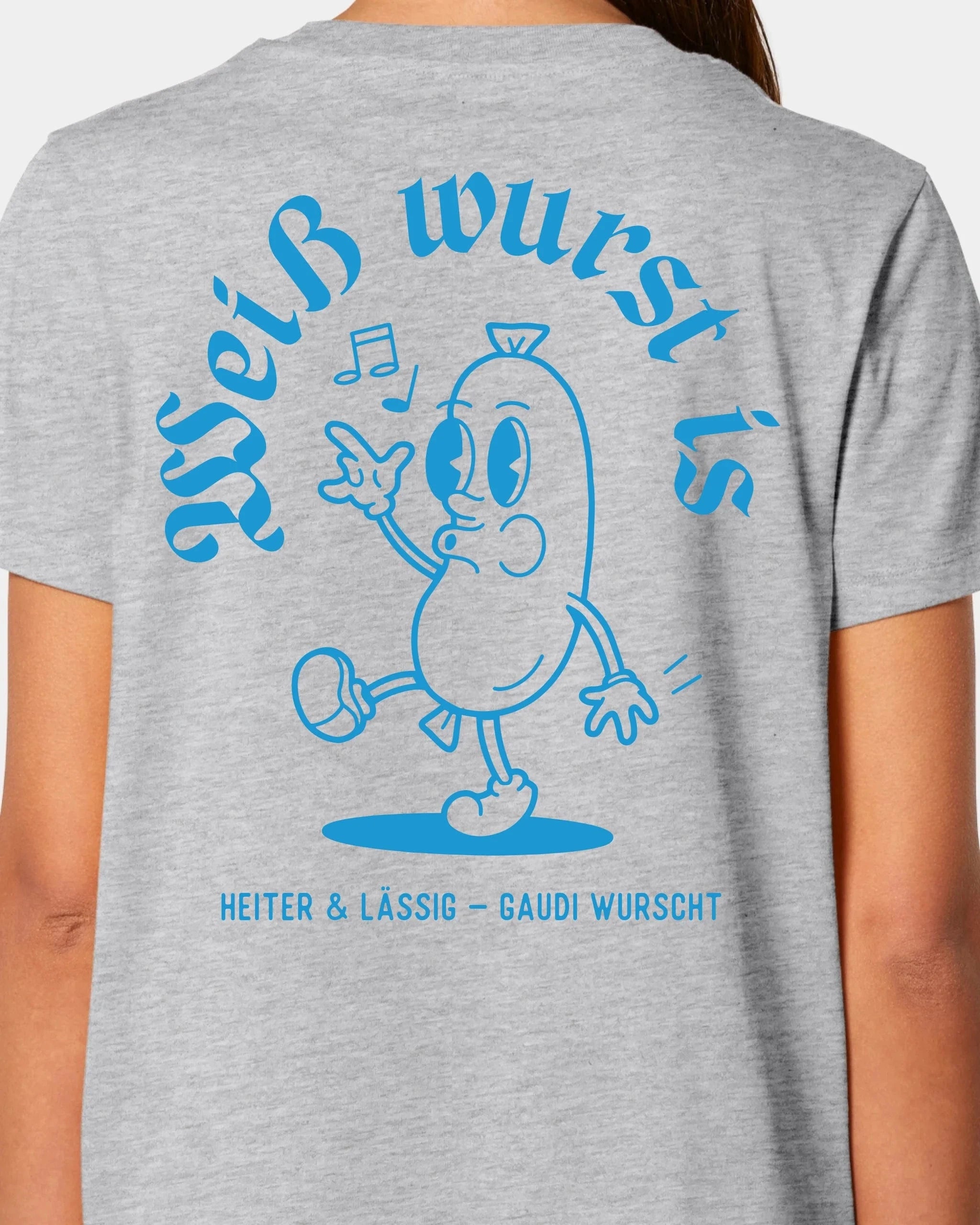 Schmidt Digitaldruck GmbH T-Shirt "Weißwurst" Damen / Heather Grey / XS - aus nachhaltiger und fairer Produktion