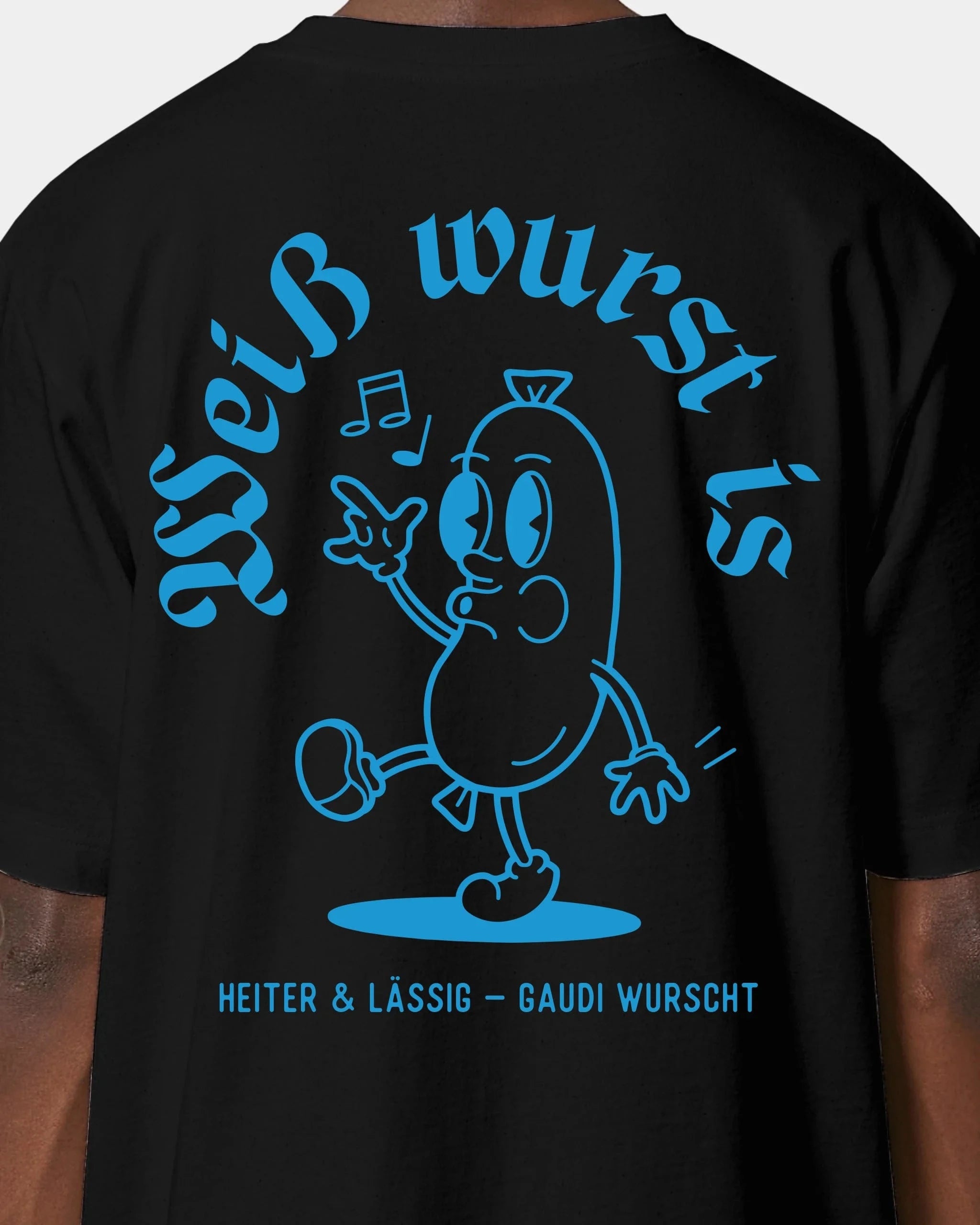 Schmidt Digitaldruck GmbH T-Shirt "Weißwurst" Oversized / Schwarz / XXS - aus nachhaltiger und fairer Produktion