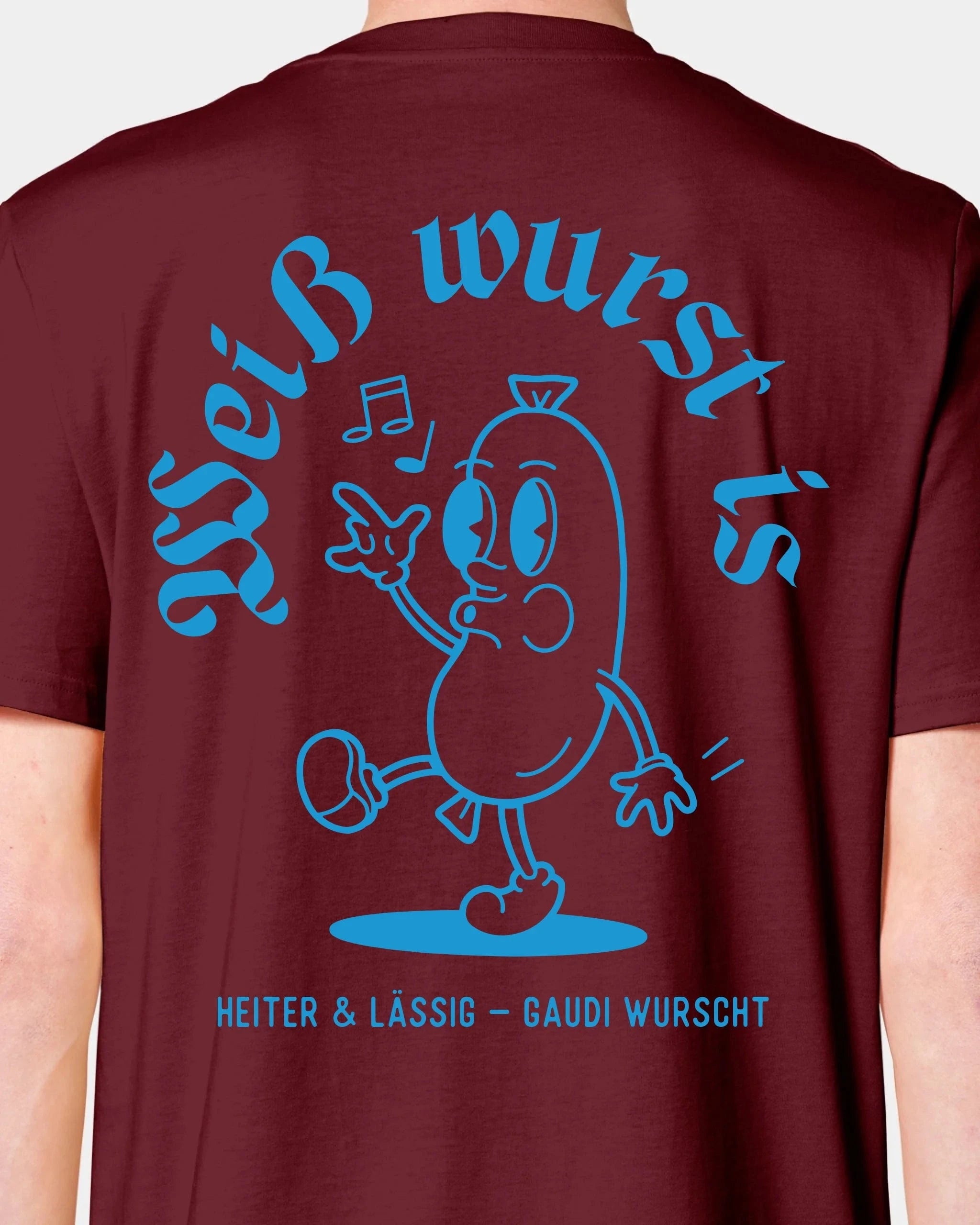 Schmidt Digitaldruck GmbH T-Shirt "Weißwurst" Unisex / Burgundy / XXS - aus nachhaltiger und fairer Produktion