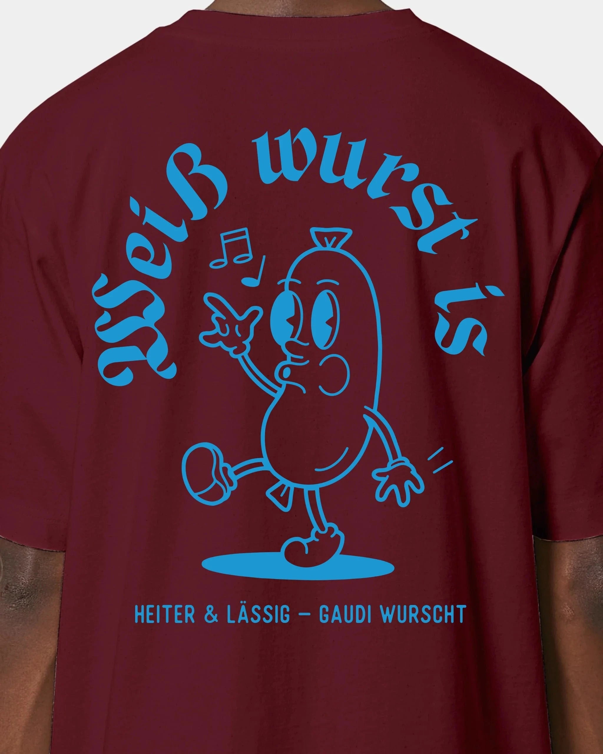 Schmidt Digitaldruck GmbH T-Shirt "Weißwurst" Oversized / Burgundy / XXS - aus nachhaltiger und fairer Produktion