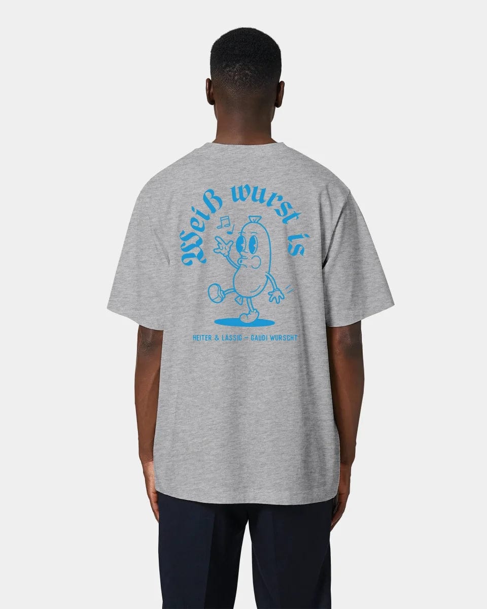 HEITER & LÄSSIG T-Shirt "Weißwurst" Oversized / Heather Grey / XXS - aus nachhaltiger und fairer Produktion