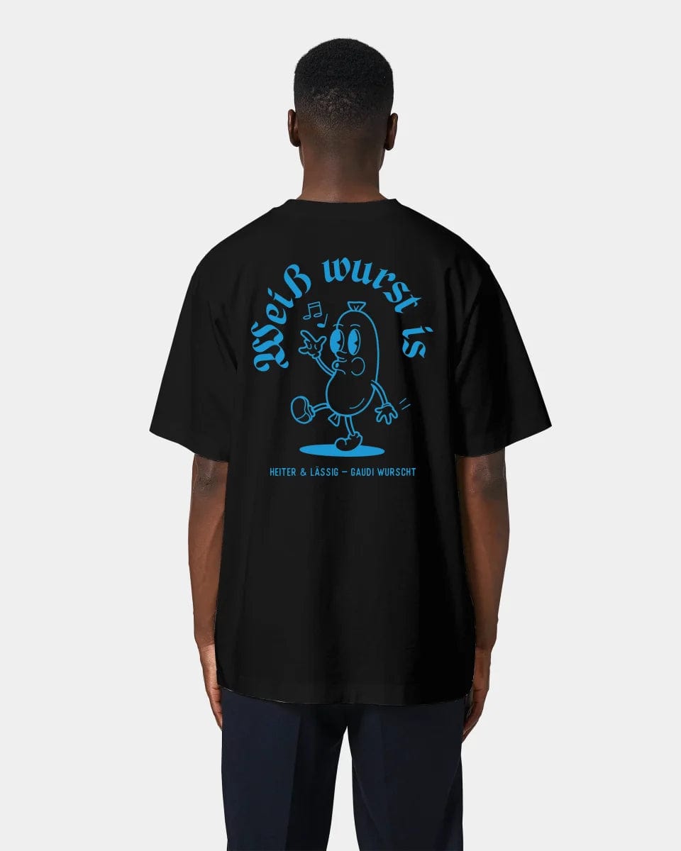 HEITER & LÄSSIG T-Shirt "Weißwurst" Oversized / Schwarz / XXS - aus nachhaltiger und fairer Produktion