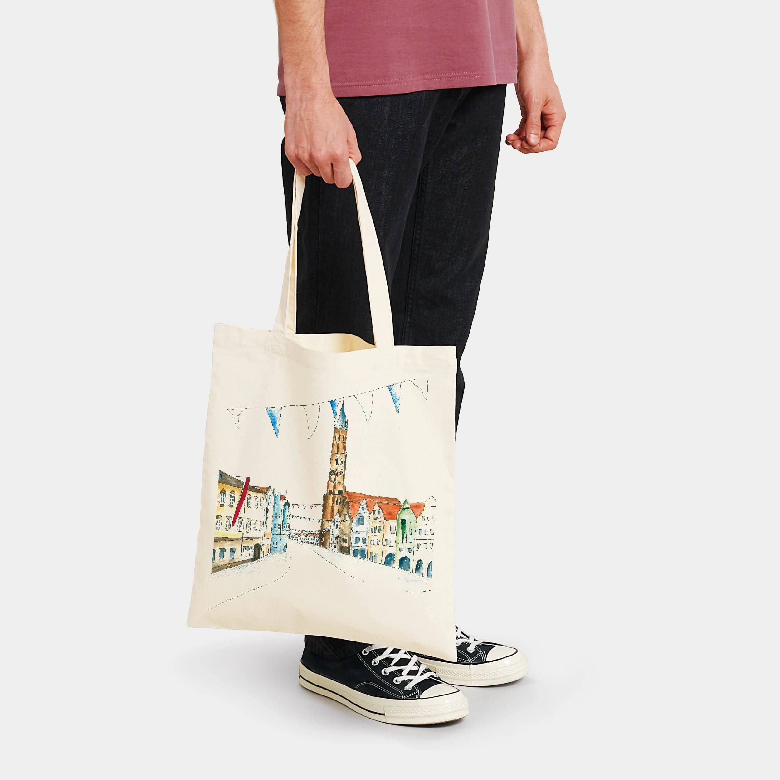 HEITER & LÄSSIG Baumwolltasche "Stadt Landshut" natural raw - aus nachhaltiger und fairer Produktion