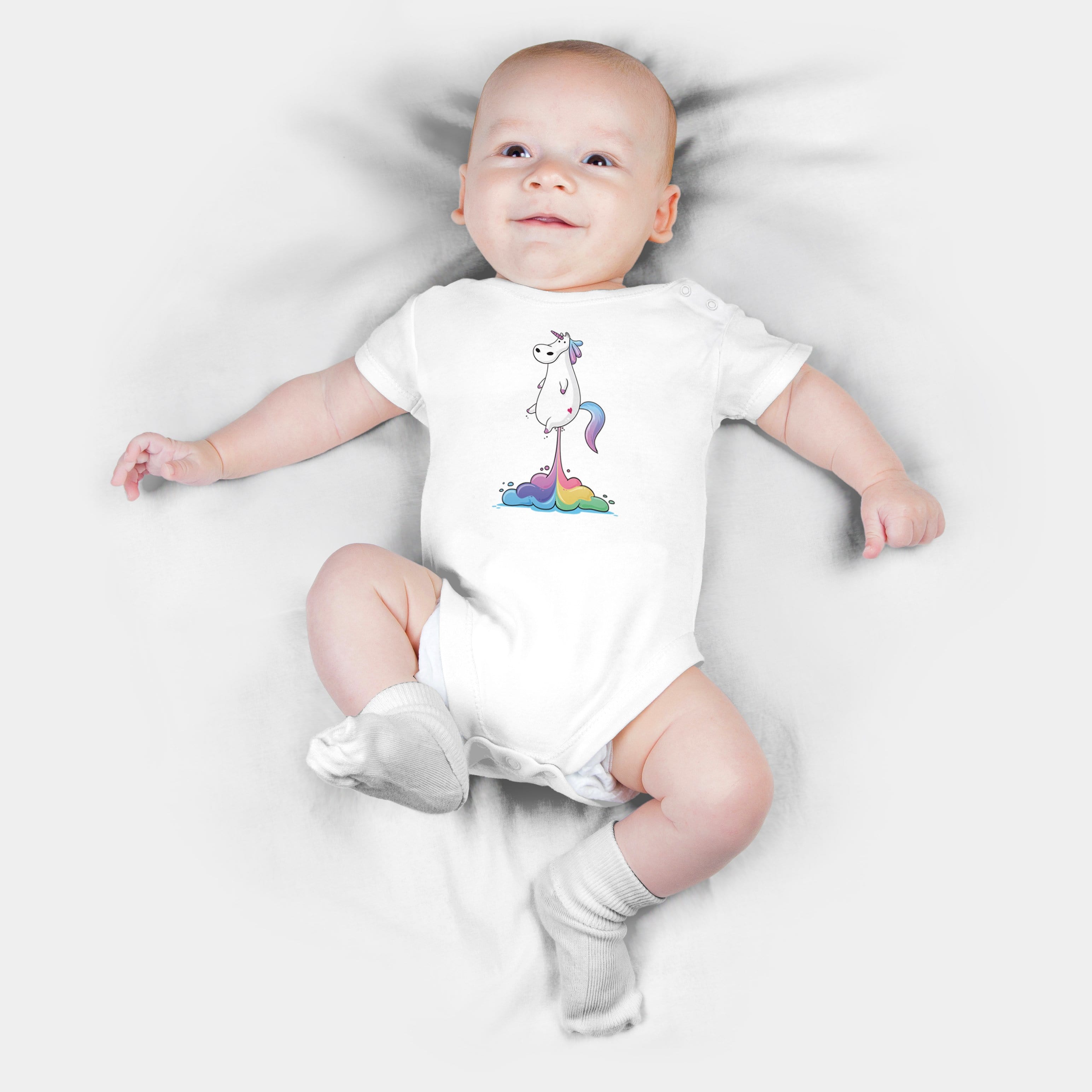 HEITER & LÄSSIG Body "Einhorn-Pups" 62 / weiß - aus nachhaltiger und fairer Produktion