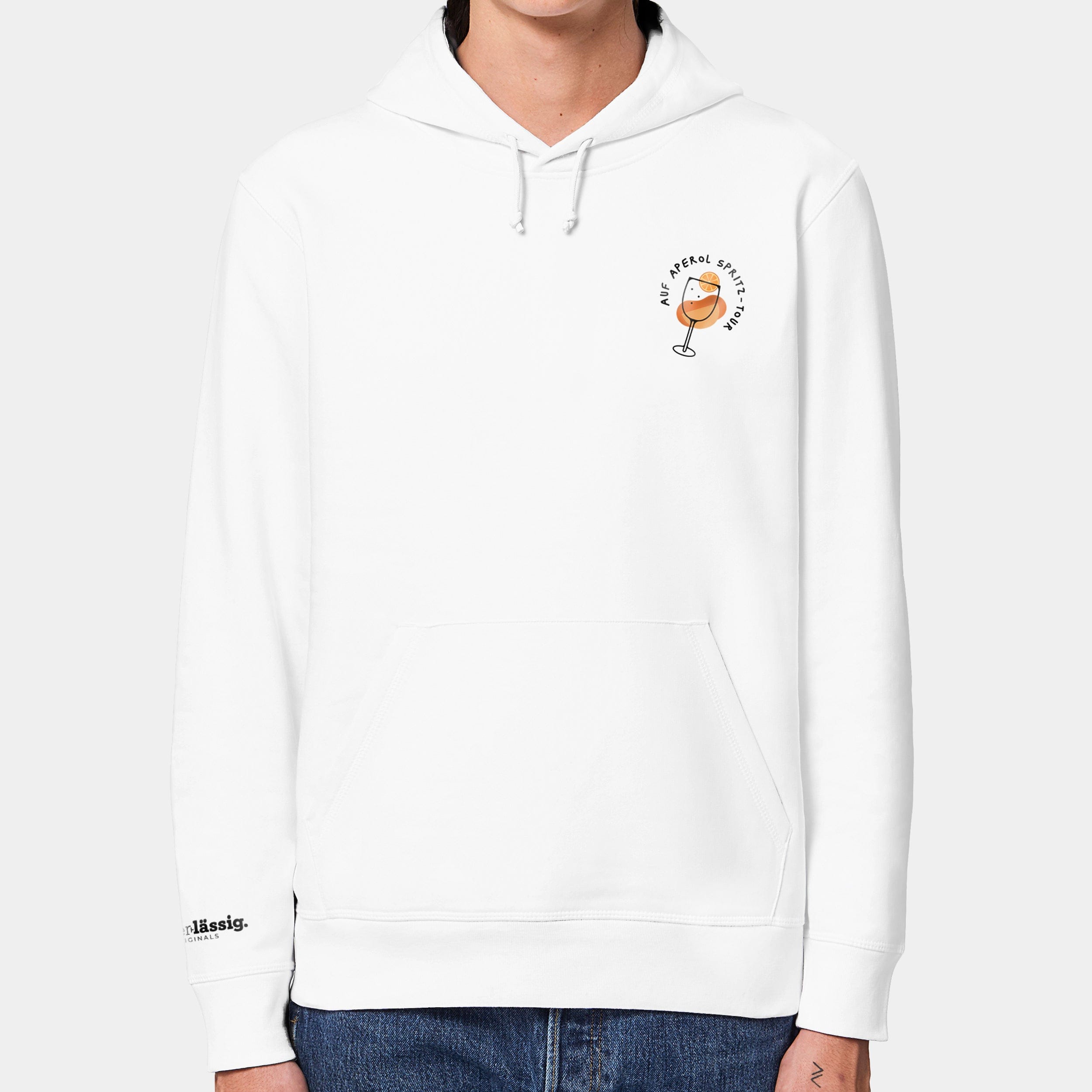 HEITER & LÄSSIG Hoodie "Aperol Spritz-Tour" XXS / weiß - aus nachhaltiger und fairer Produktion
