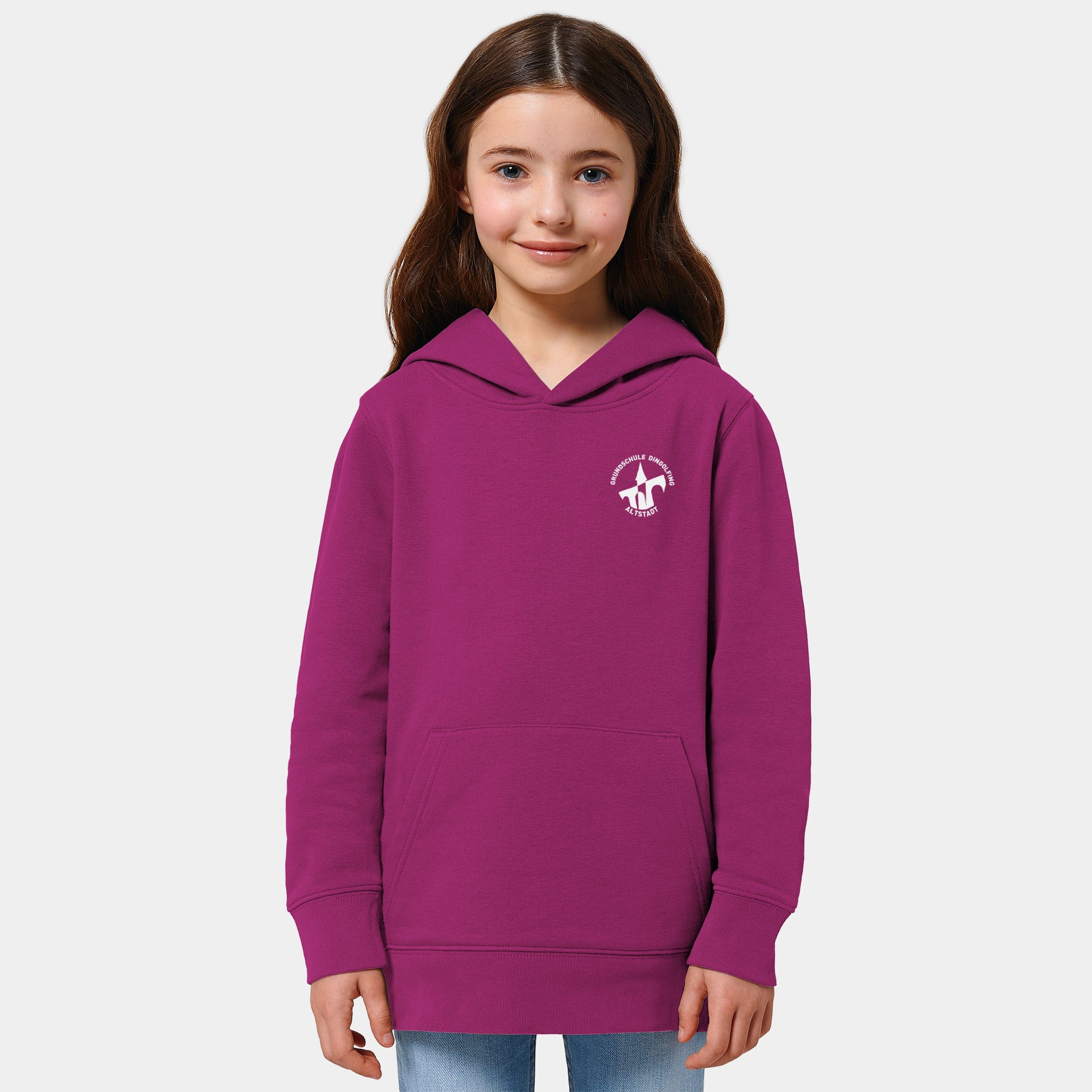 Projekt Hoodie "Grundschule Altstadt Dingolfing" 98/104 / orchid flower - aus nachhaltiger und fairer Produktion