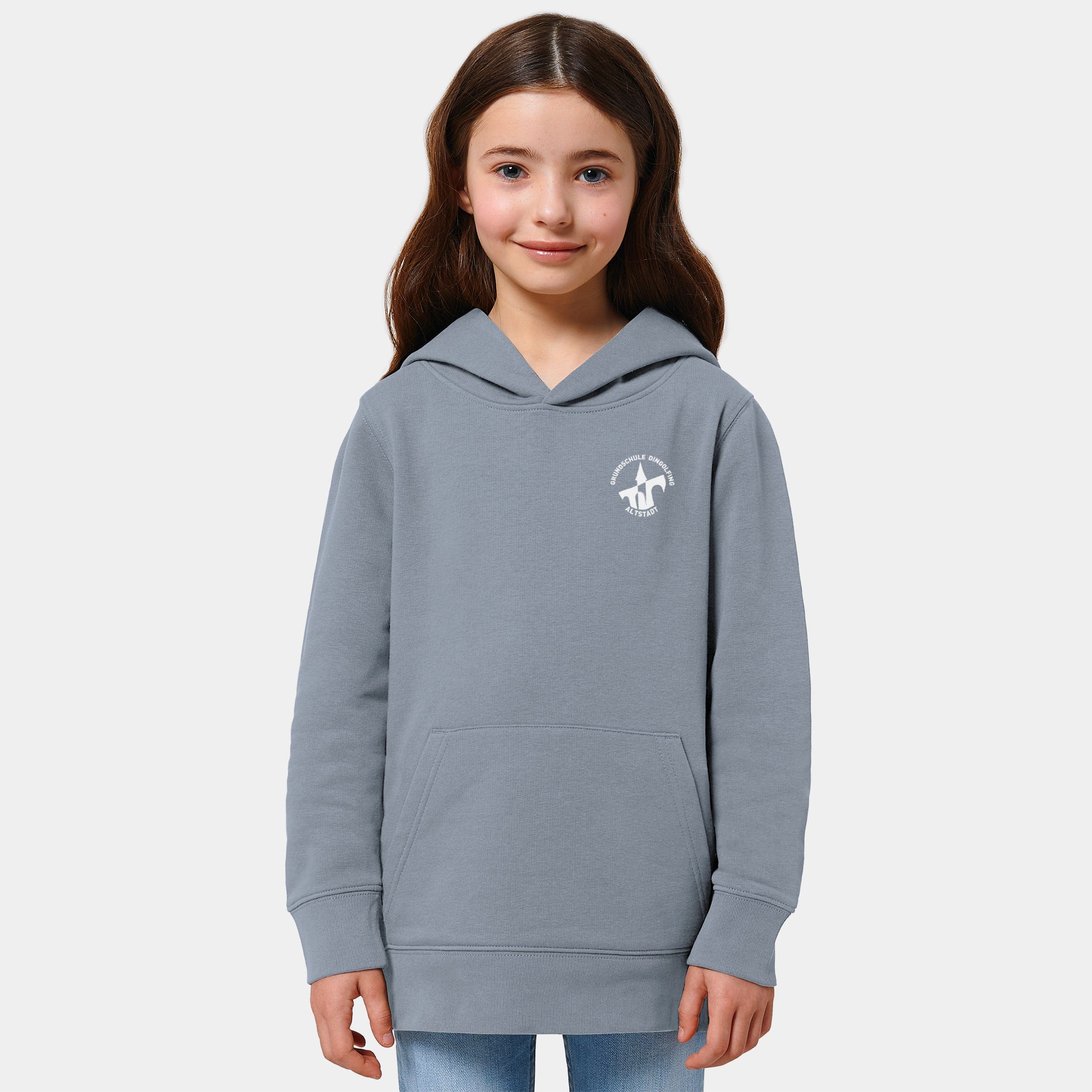 Projekt Hoodie "Grundschule Altstadt Dingolfing" 98/104 / serene blue - aus nachhaltiger und fairer Produktion