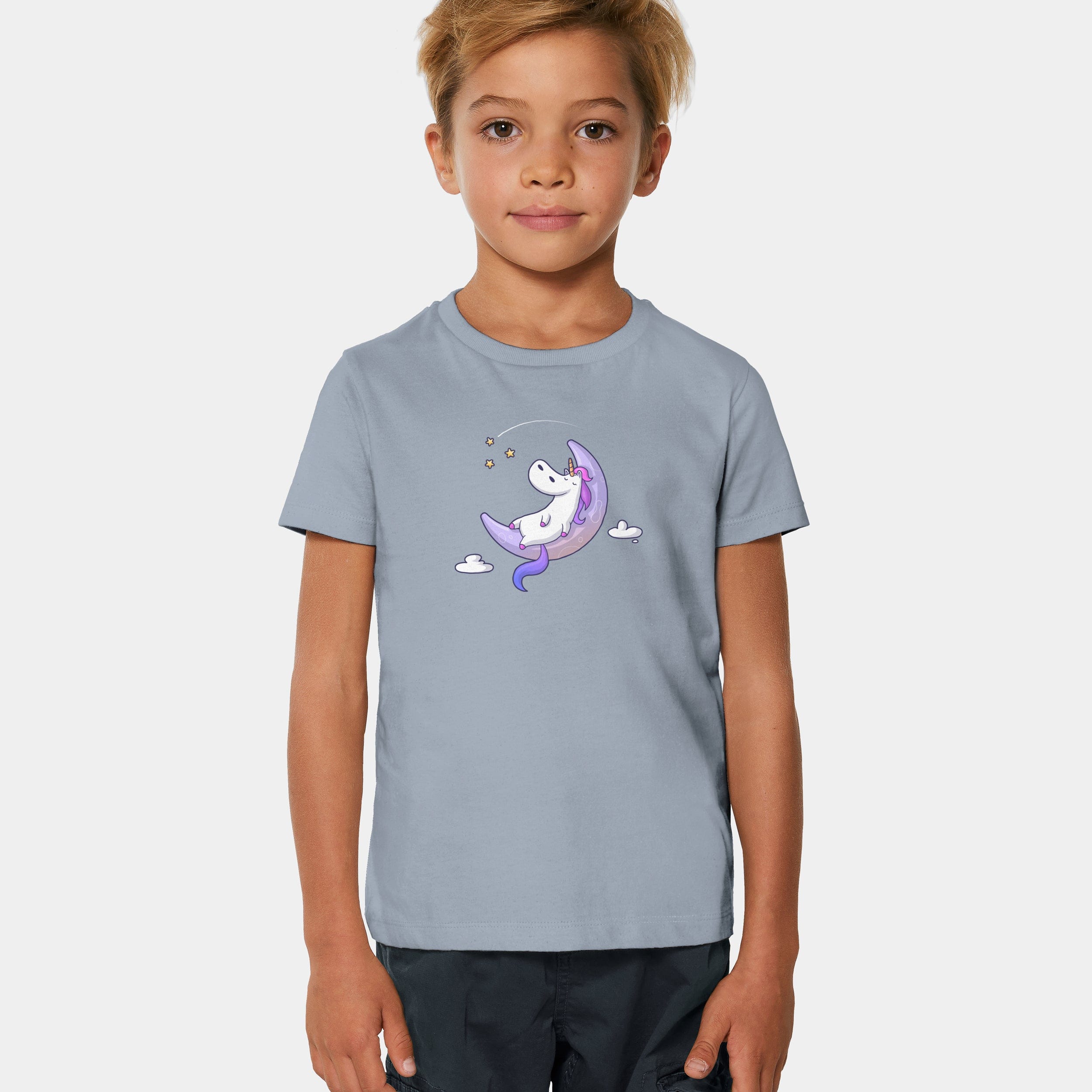 HEITER & LÄSSIG T-Shirt "Einhorn gechillt" 98/104 / serene blue - aus nachhaltiger und fairer Produktion