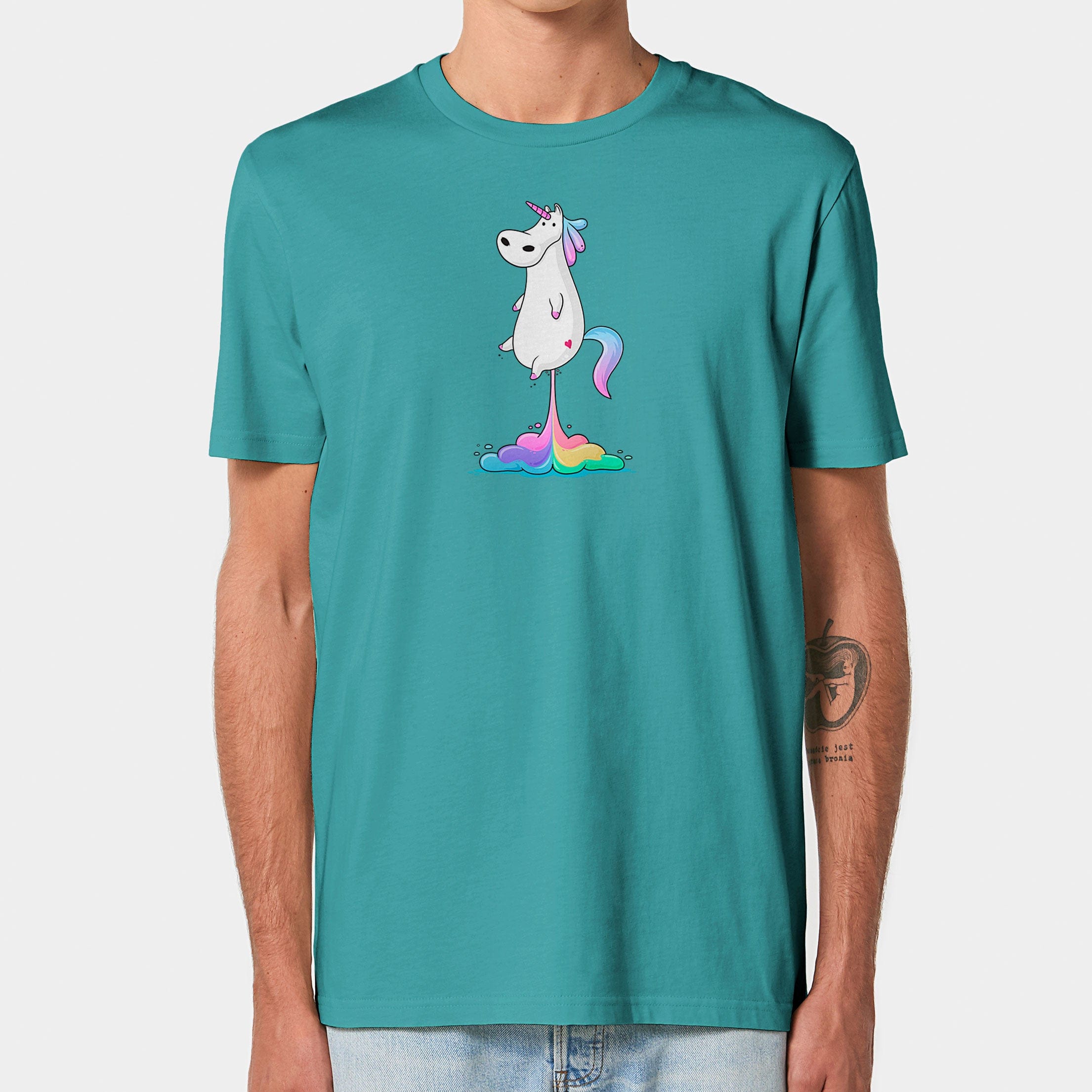 HEITER & LÄSSIG T-Shirt "Einhorn-Pups" S / teal monstera - aus nachhaltiger und fairer Produktion