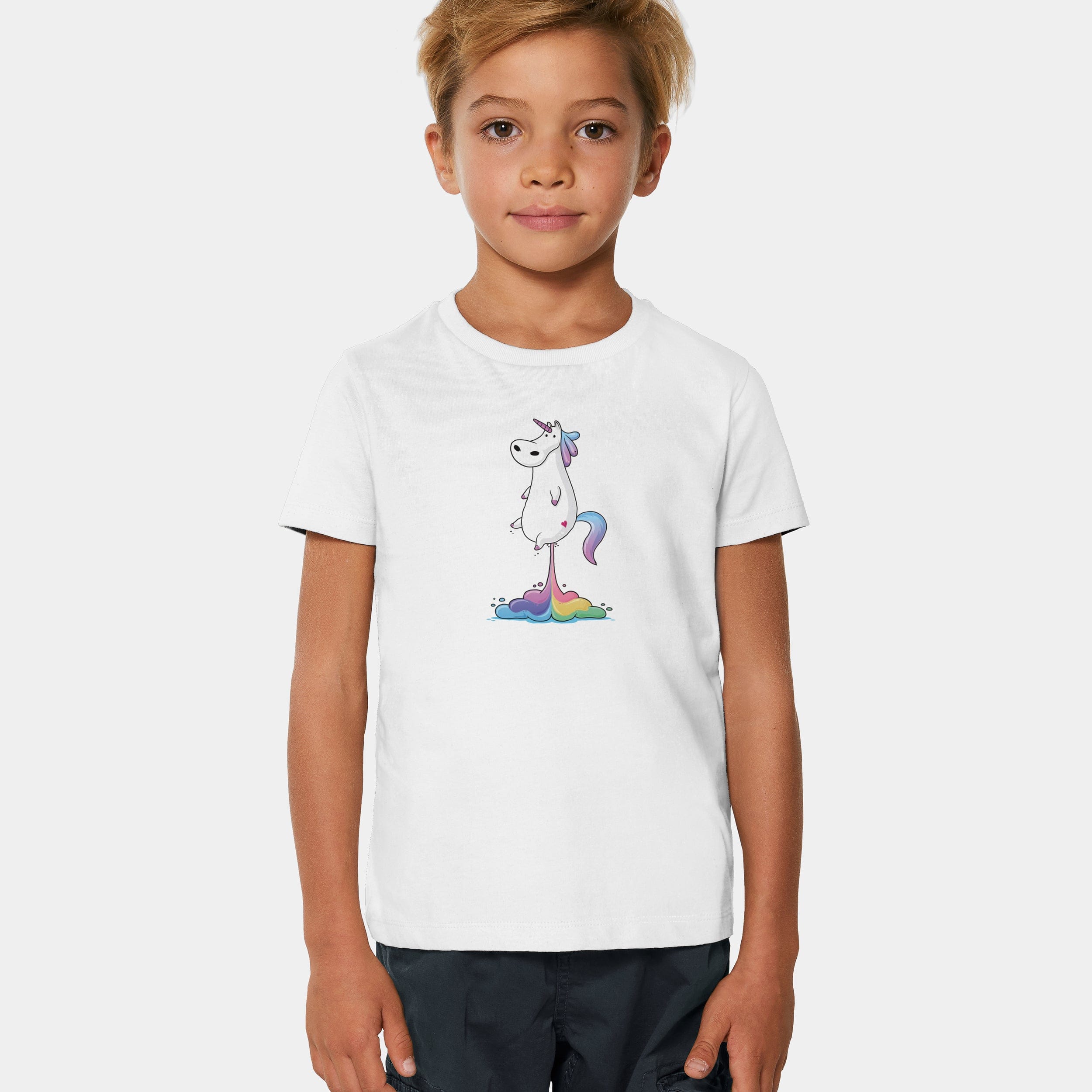 HEITER & LÄSSIG T-Shirt "Einhorn-Pups" 98/104 / weiß - aus nachhaltiger und fairer Produktion