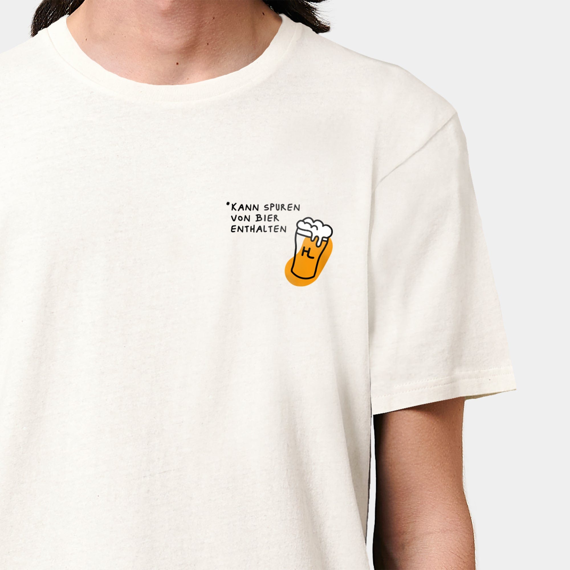HEITER & LÄSSIG T-Shirt "enthält Spuren von Bier" XXS / RE-weiß - aus nachhaltiger und fairer Produktion