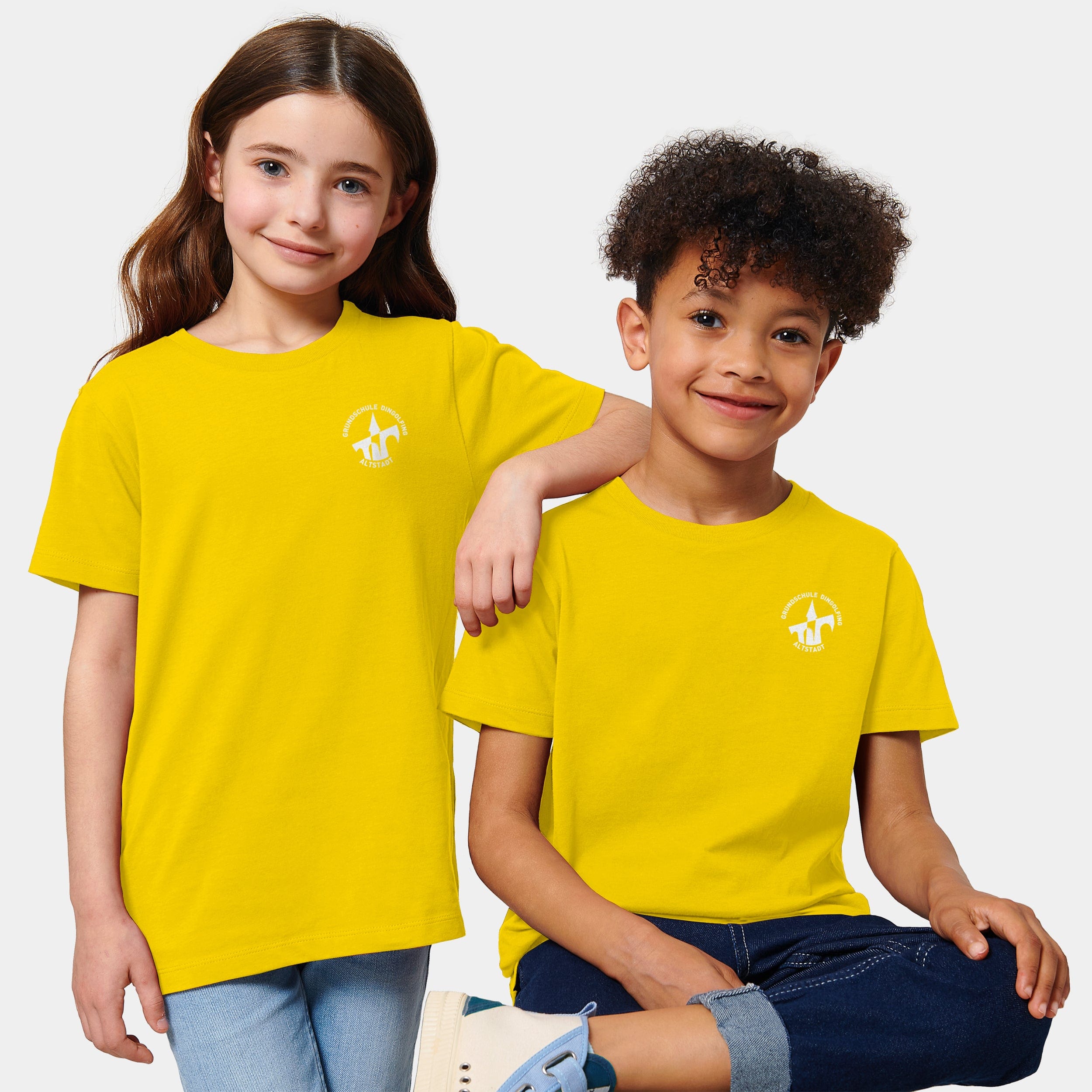 Projekt T-Shirt "Grundschule Altstadt Dingolfing" 98/104 / golden yellow - aus nachhaltiger und fairer Produktion