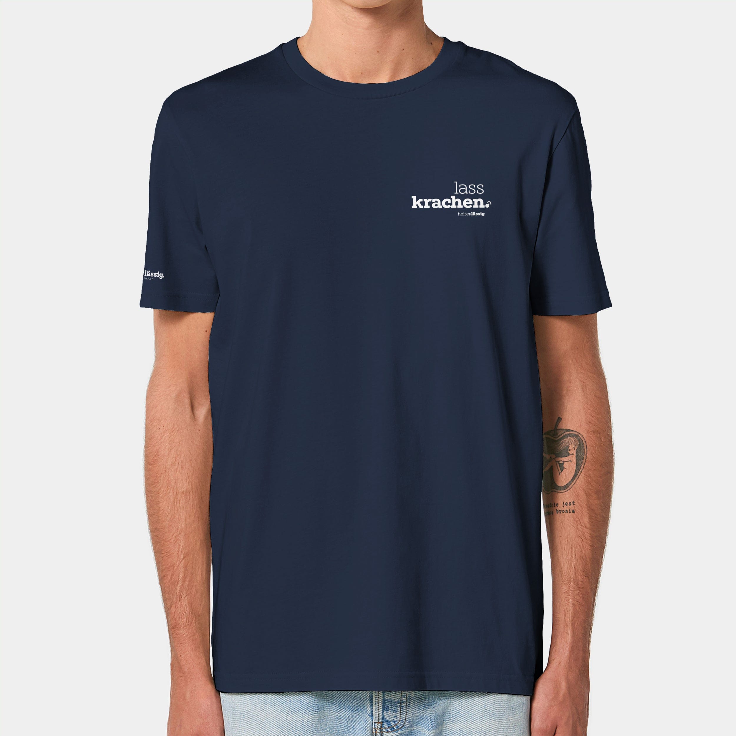 HEITER & LÄSSIG T-Shirt ORIGINAL "lasskrachen" XXS / french navy - aus nachhaltiger und fairer Produktion