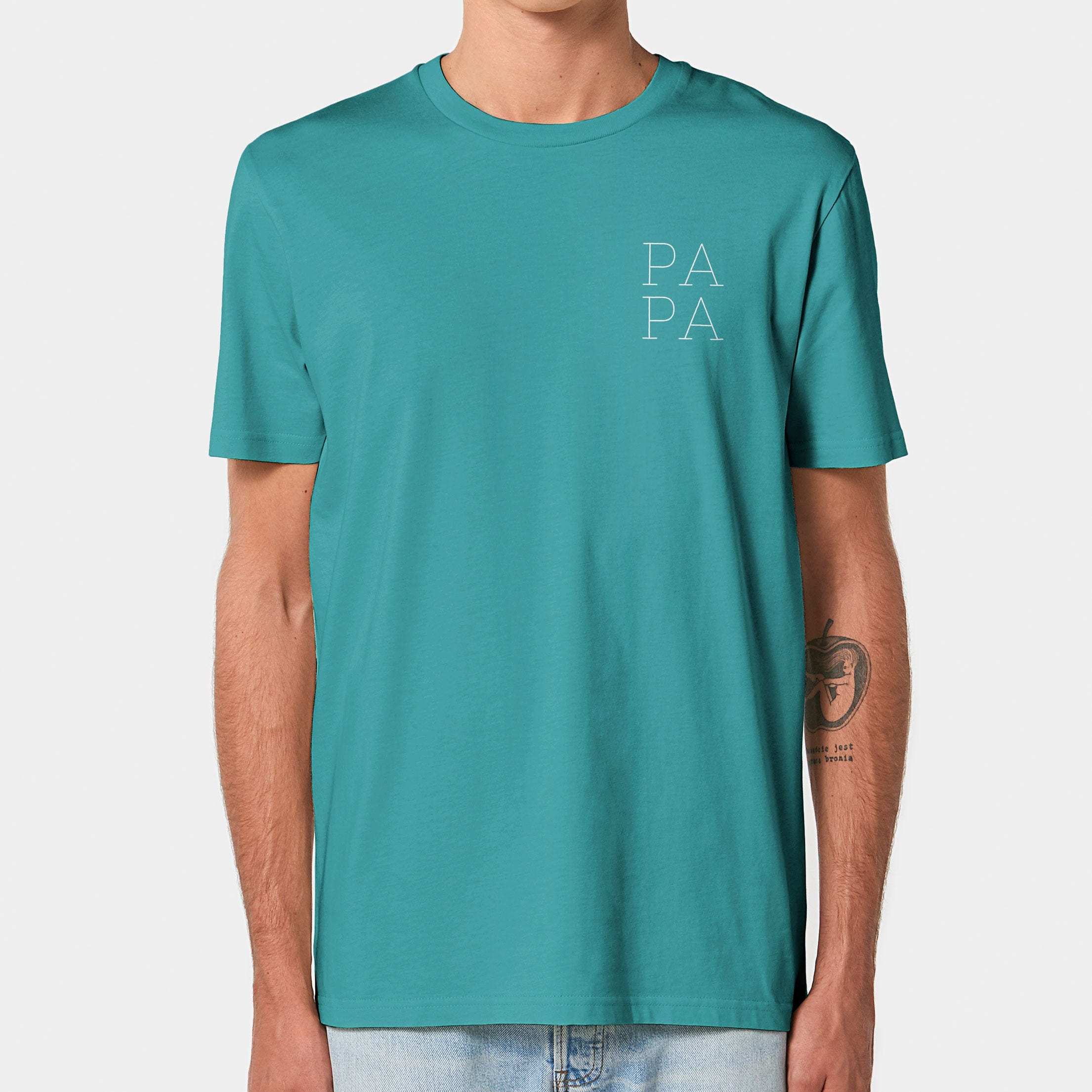 HEITER & LÄSSIG T-Shirt "Papa" S / teal monstera - aus nachhaltiger und fairer Produktion