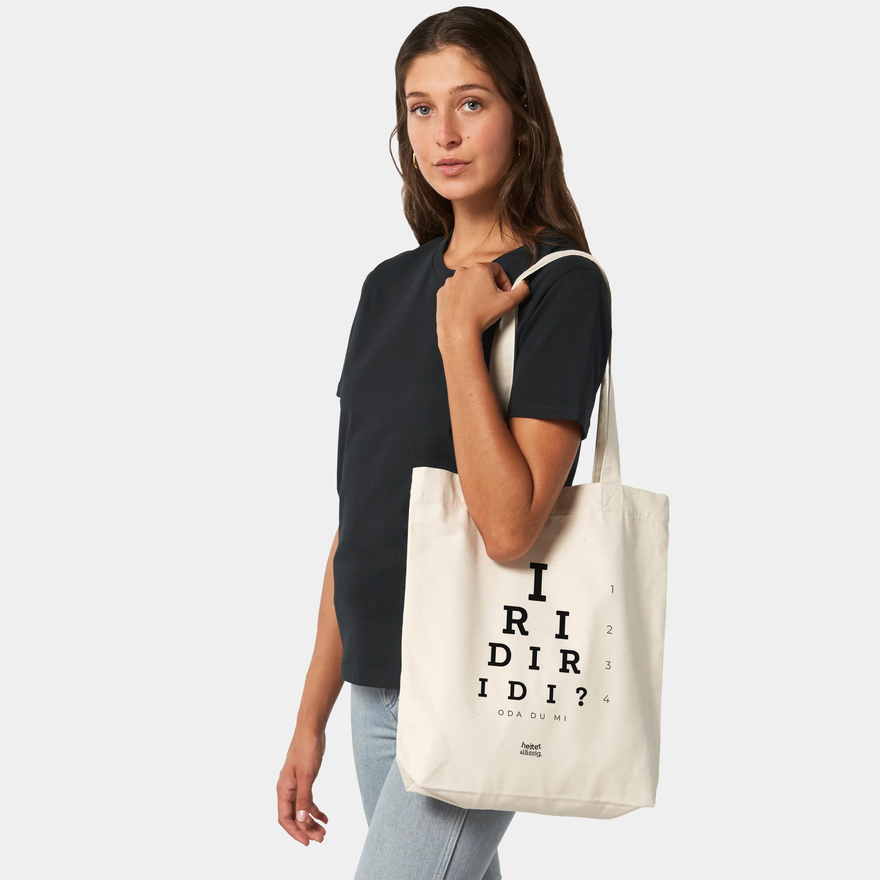 HEITER & LÄSSIG Baumwolltasche "Iridiridi" Shopper / natural raw - aus nachhaltiger und fairer Produktion